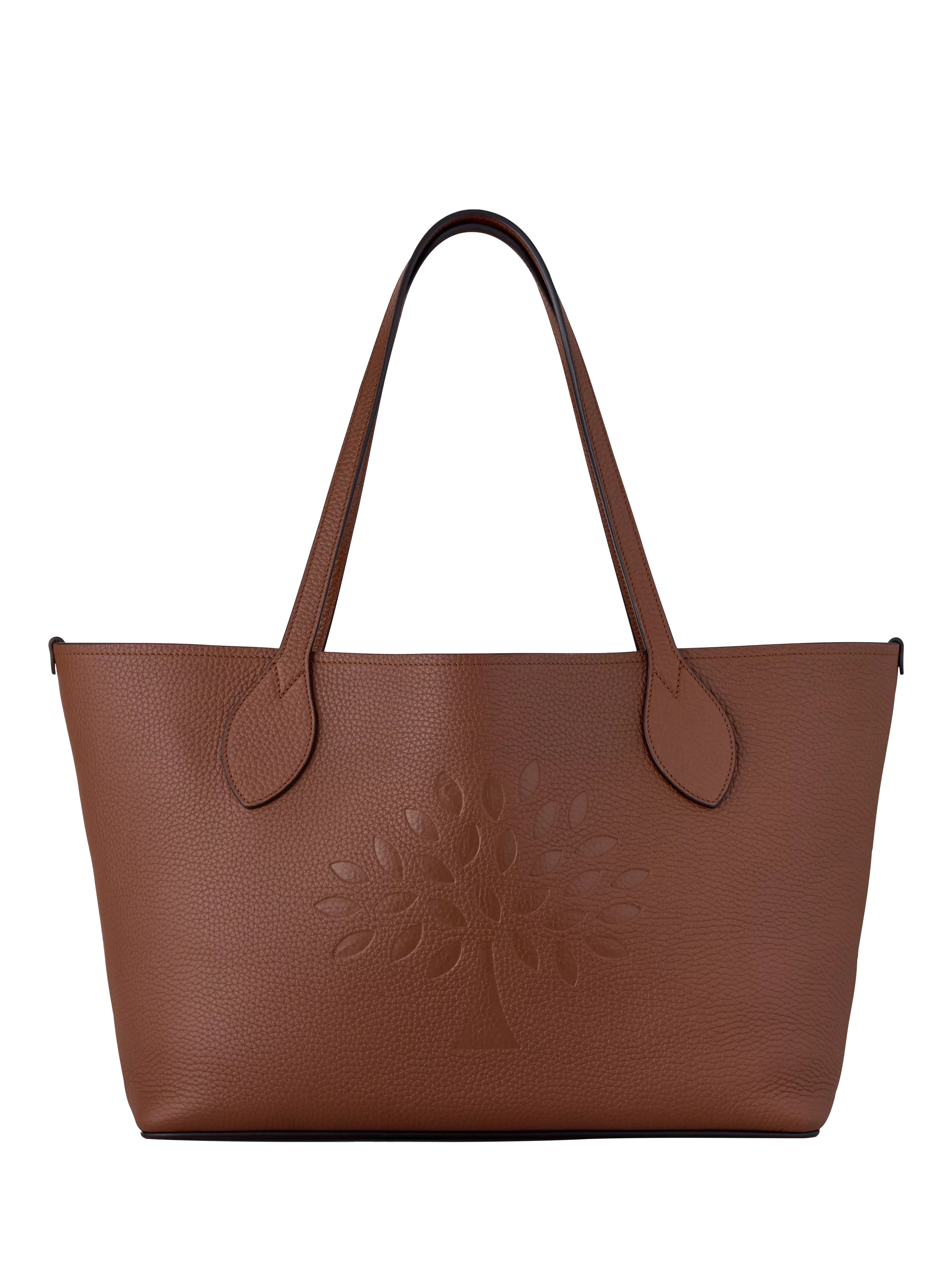 Mulberry Leather Twin Handle Tree Tote Bag