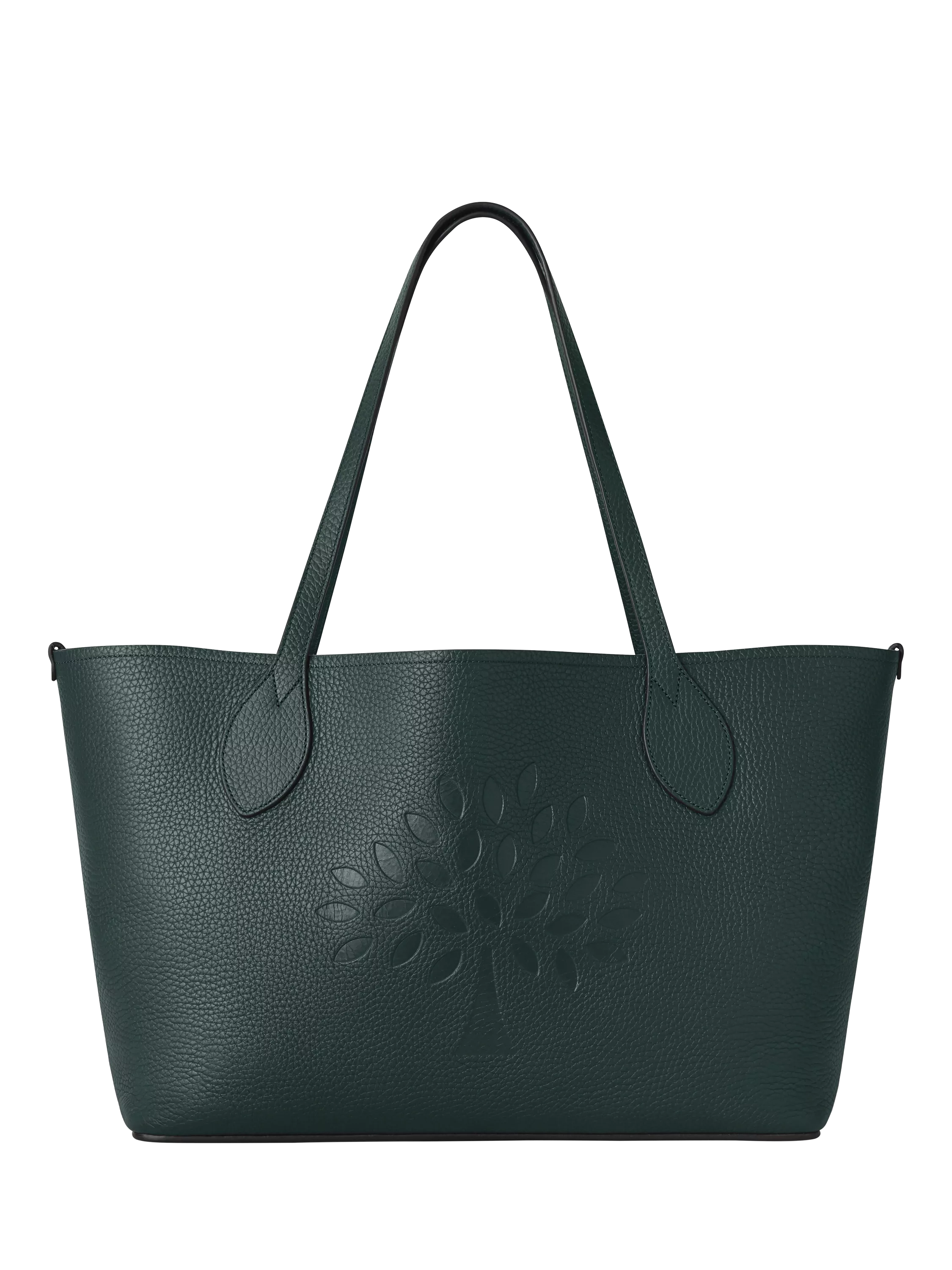 Mulberry Leather Twin Handle Tree Tote Bag