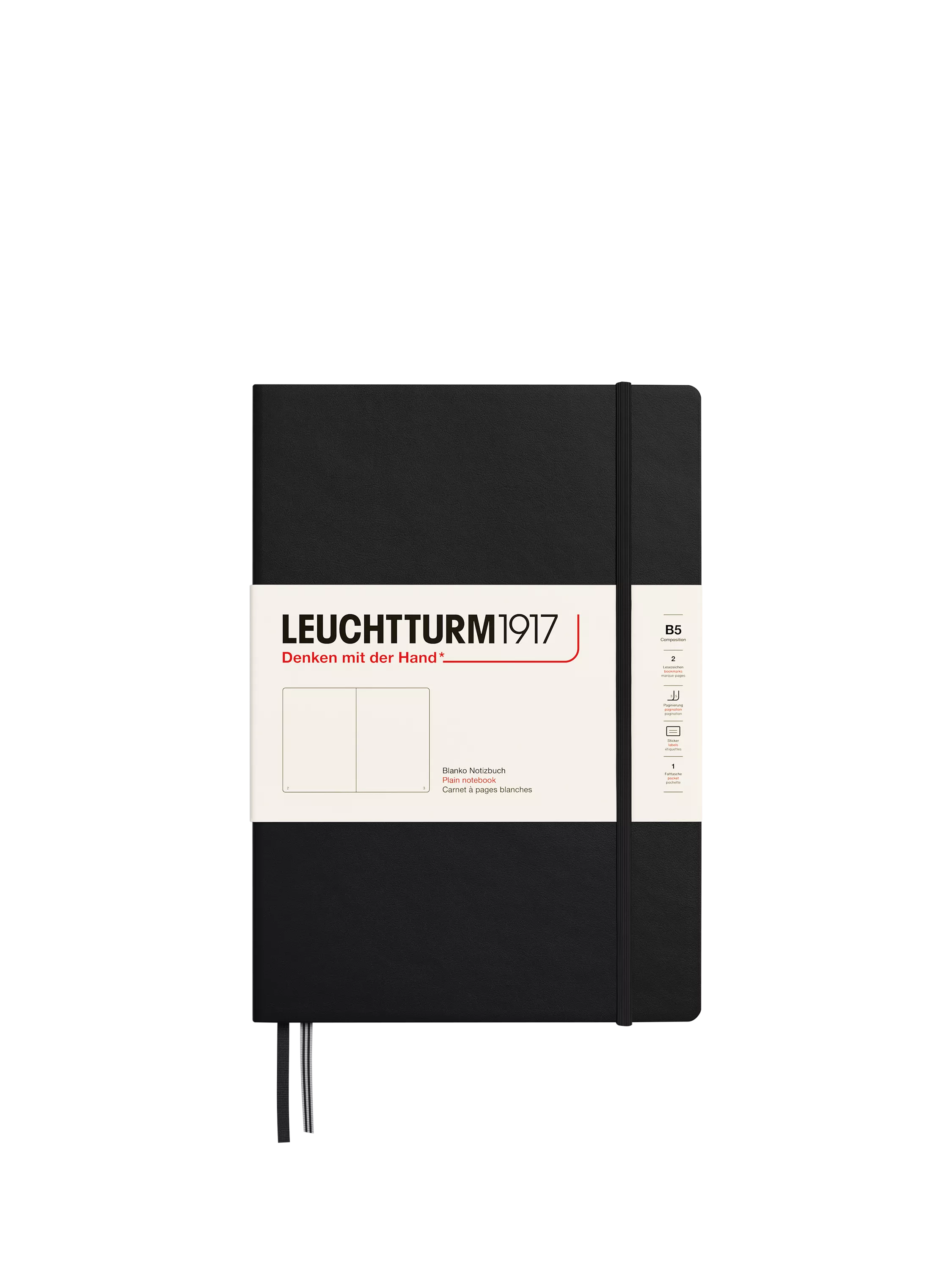 LEUCHTTURM1917 B5 plain hardcover notebook, imported from the UK