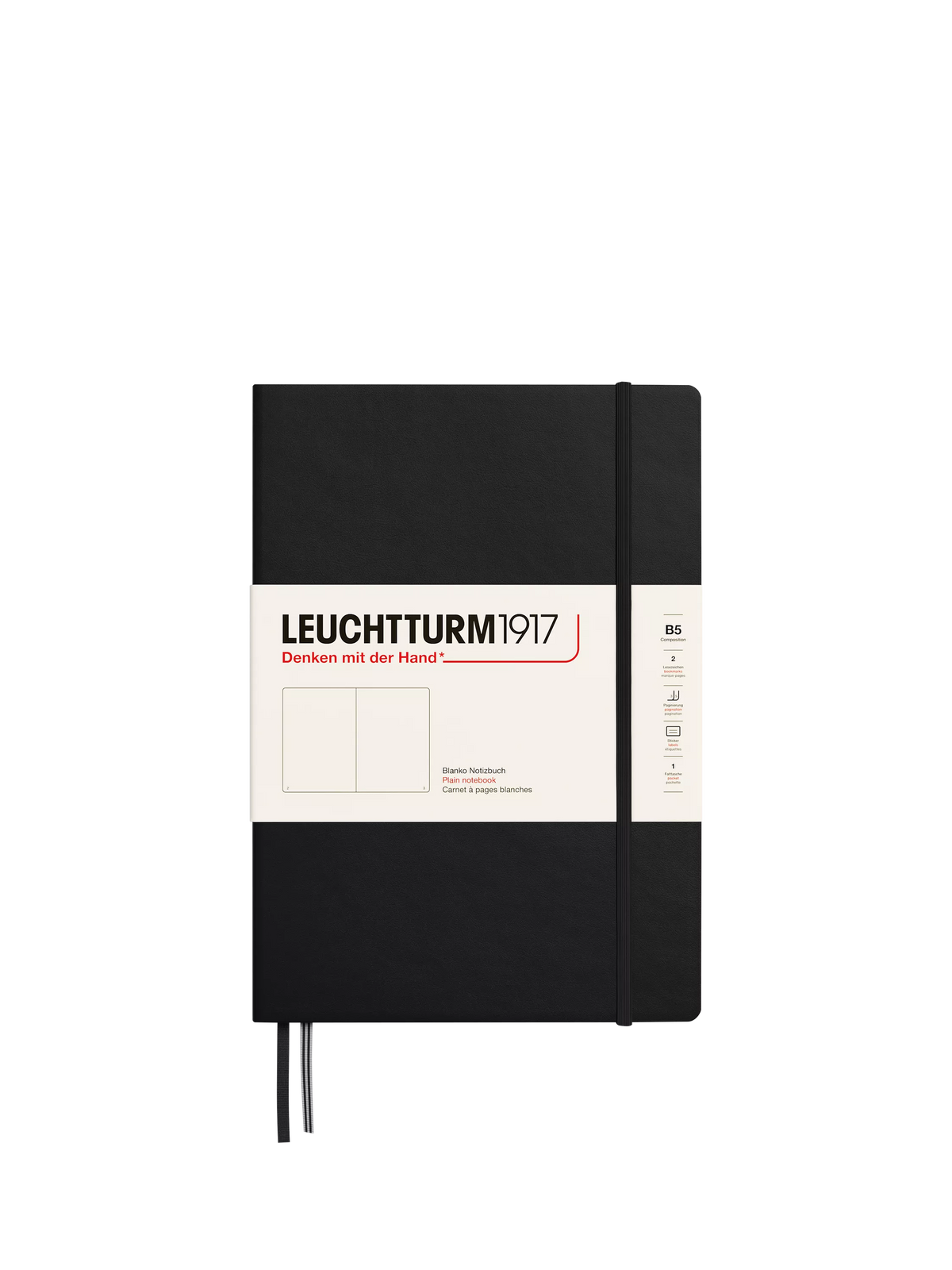 LEUCHTTURM1917 B5 plain hardcover notebook, imported from the UK