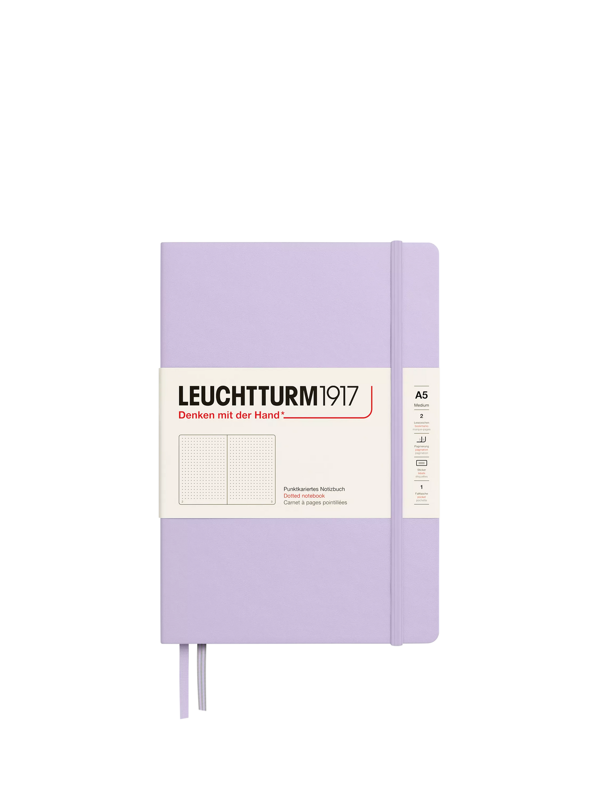 LEUCHTTURM1917 A5 dotted notebook purple - British product