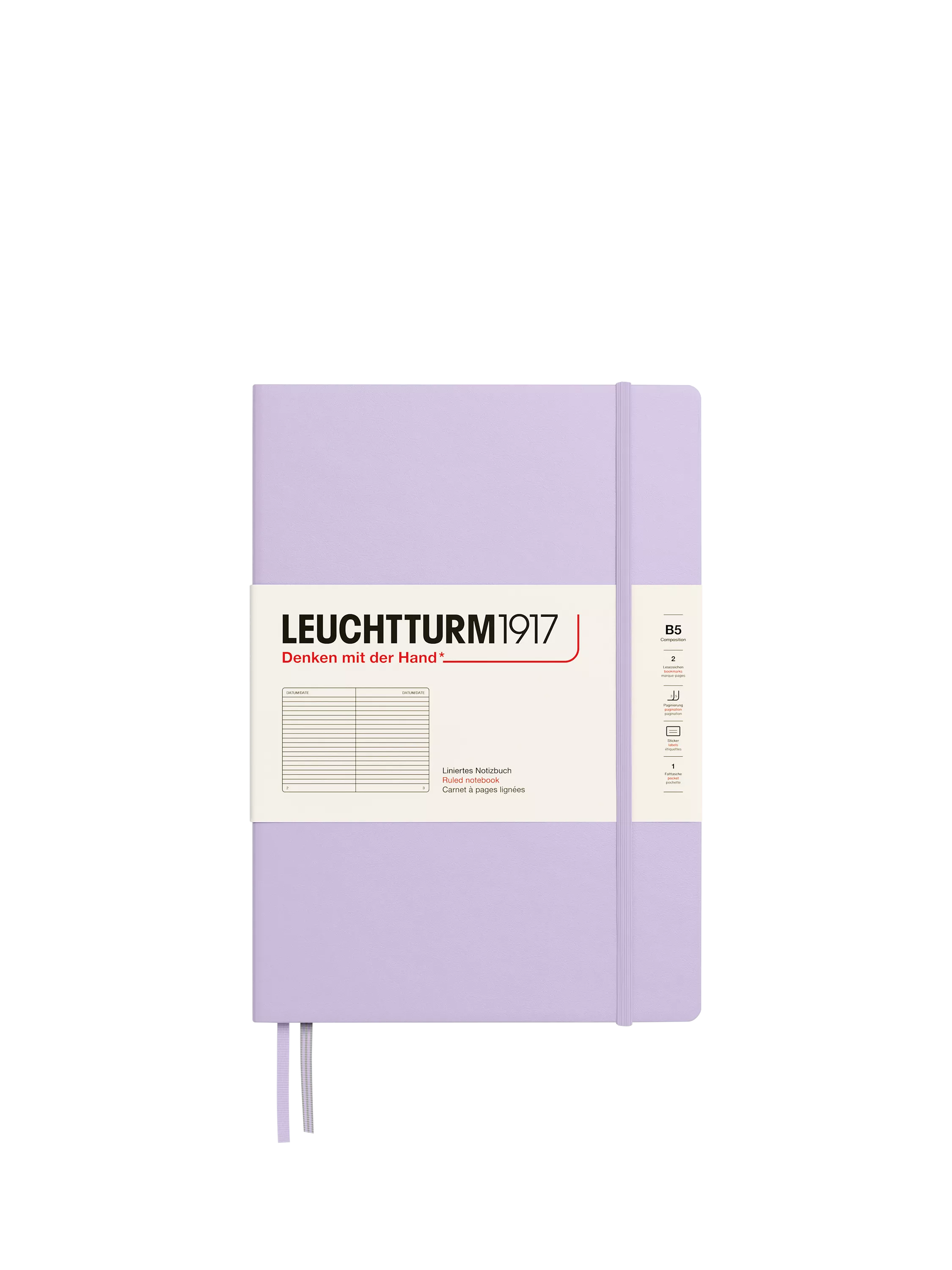 LEUCHTTURM1917 B5 ruled hardcover purple notebook, imported from the UK