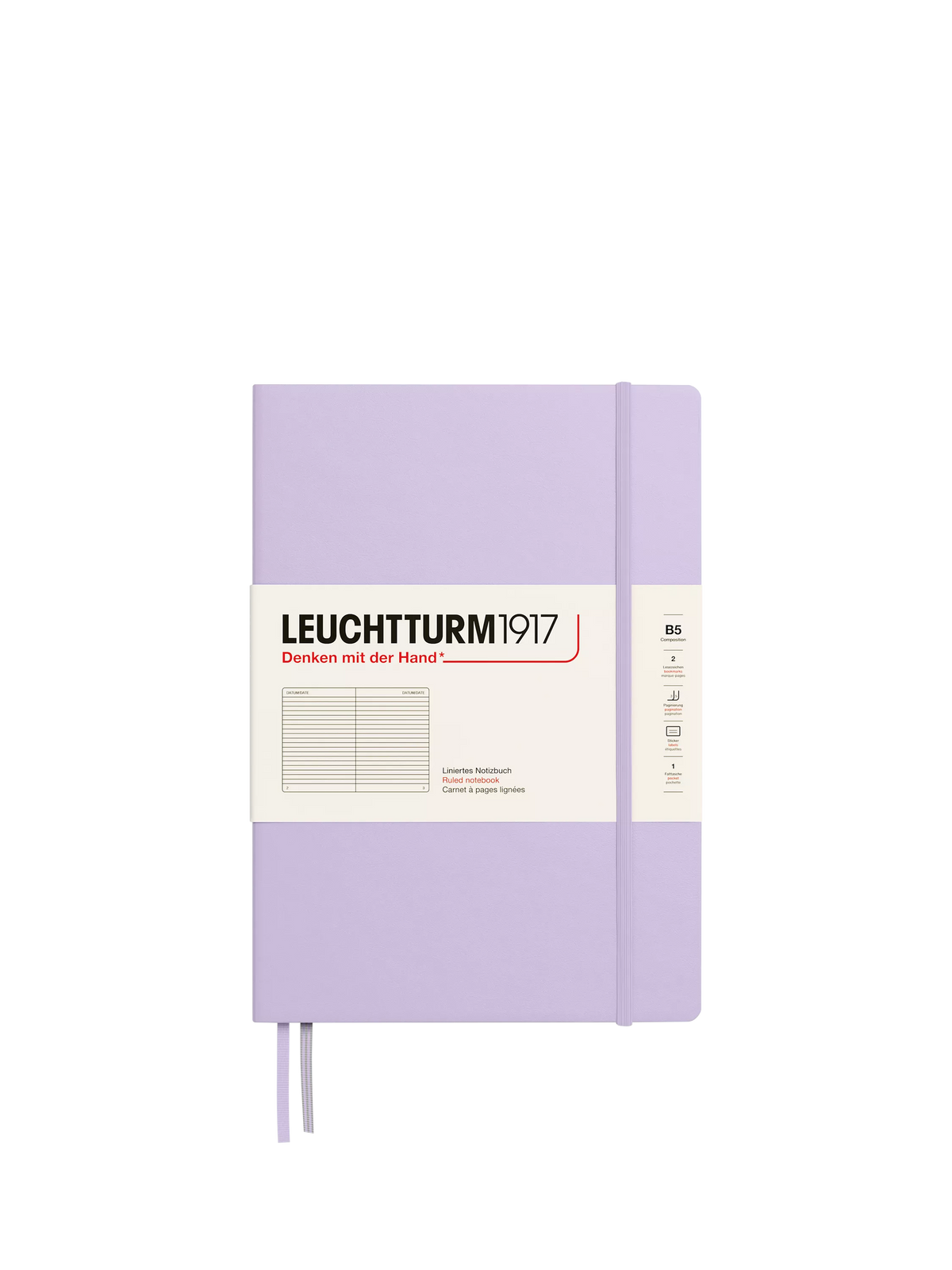 LEUCHTTURM1917 B5 ruled hardcover purple notebook, imported from the UK