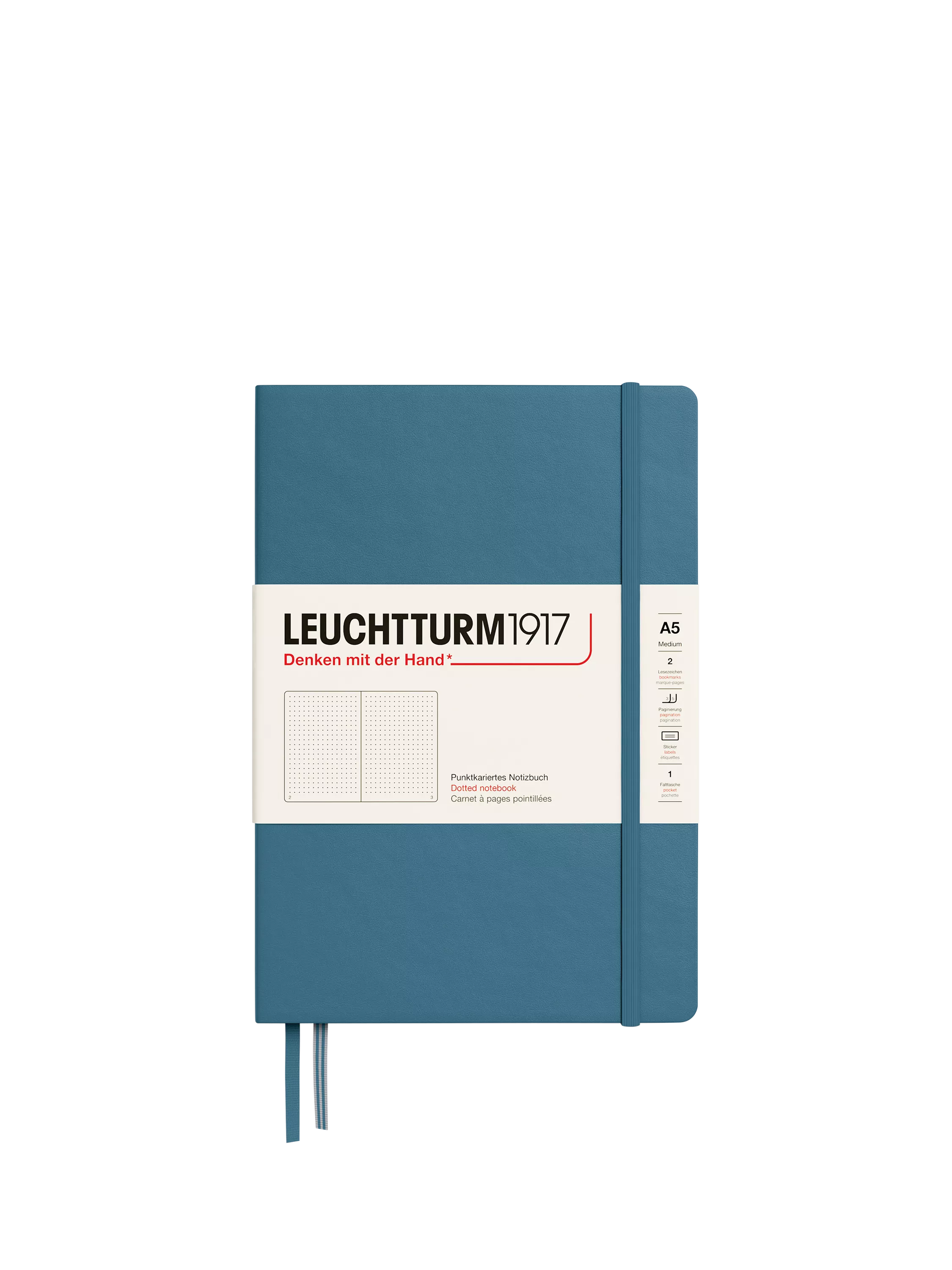 LEUCHTTURM1917 A5 dotted notebook blue (British brand)