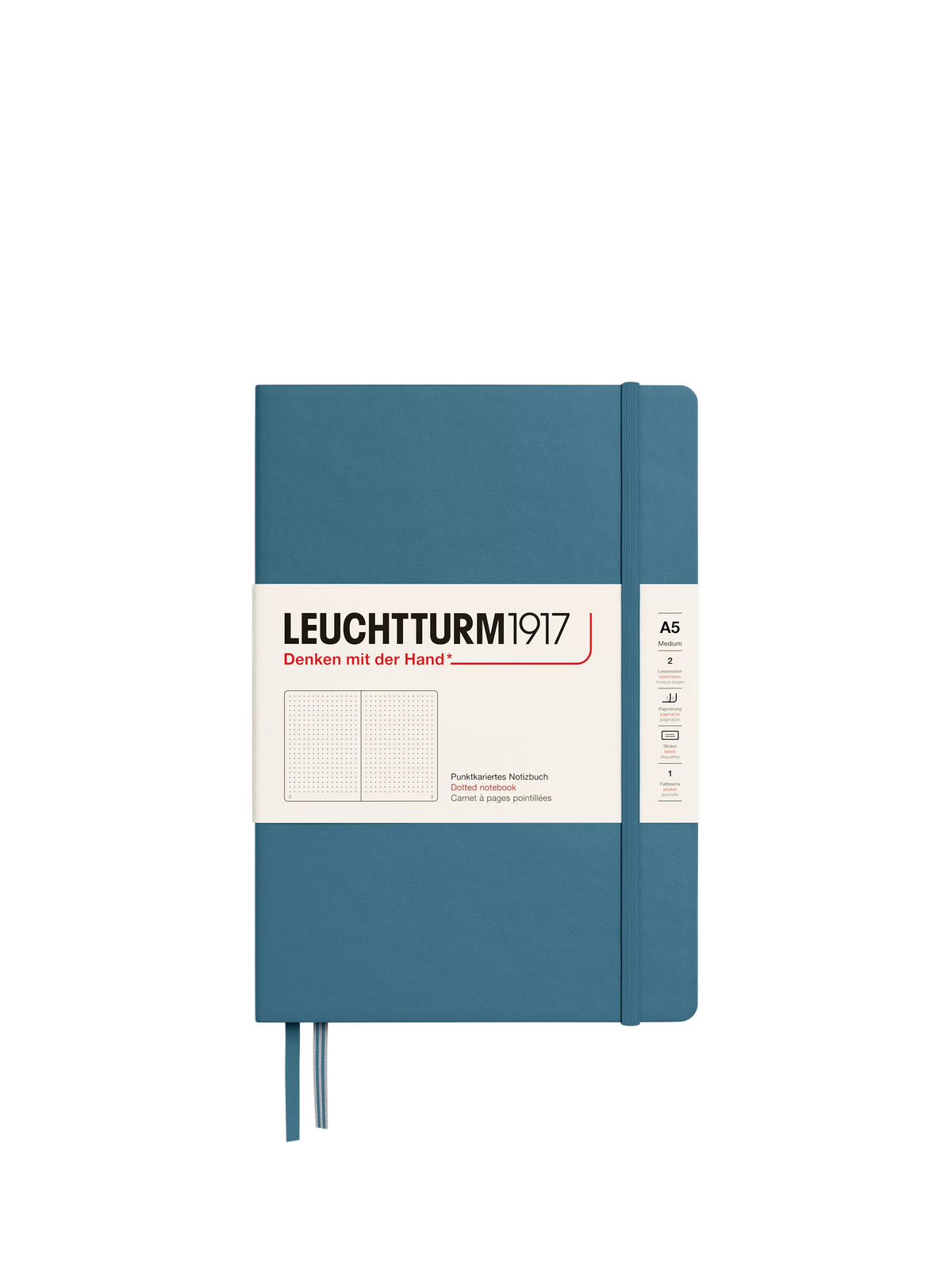LEUCHTTURM1917 A5 dotted notebook blue (British brand)