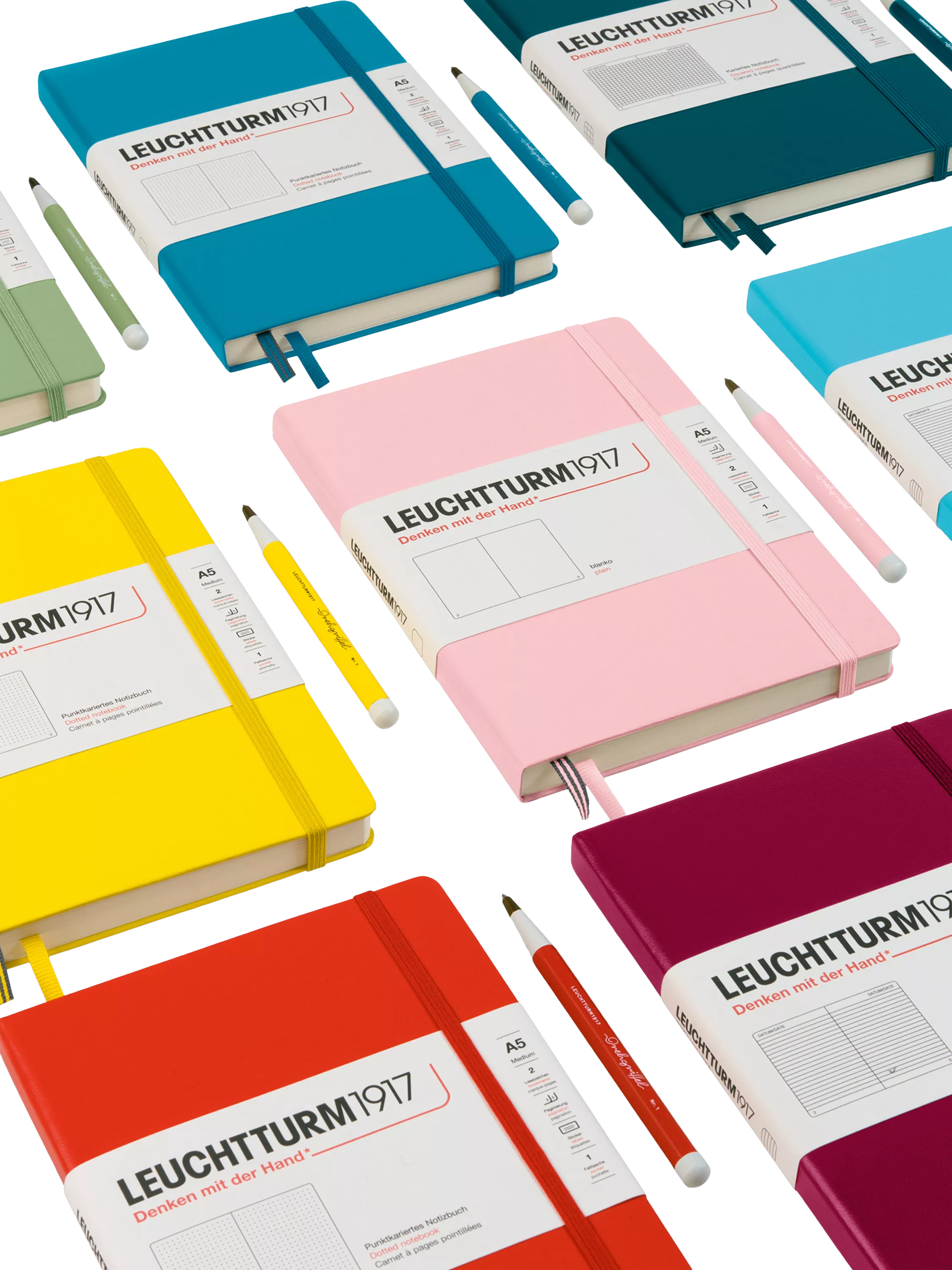 LEUCHTTURM1917 A5 ruled hardcover notebook in blue, imported from the UK