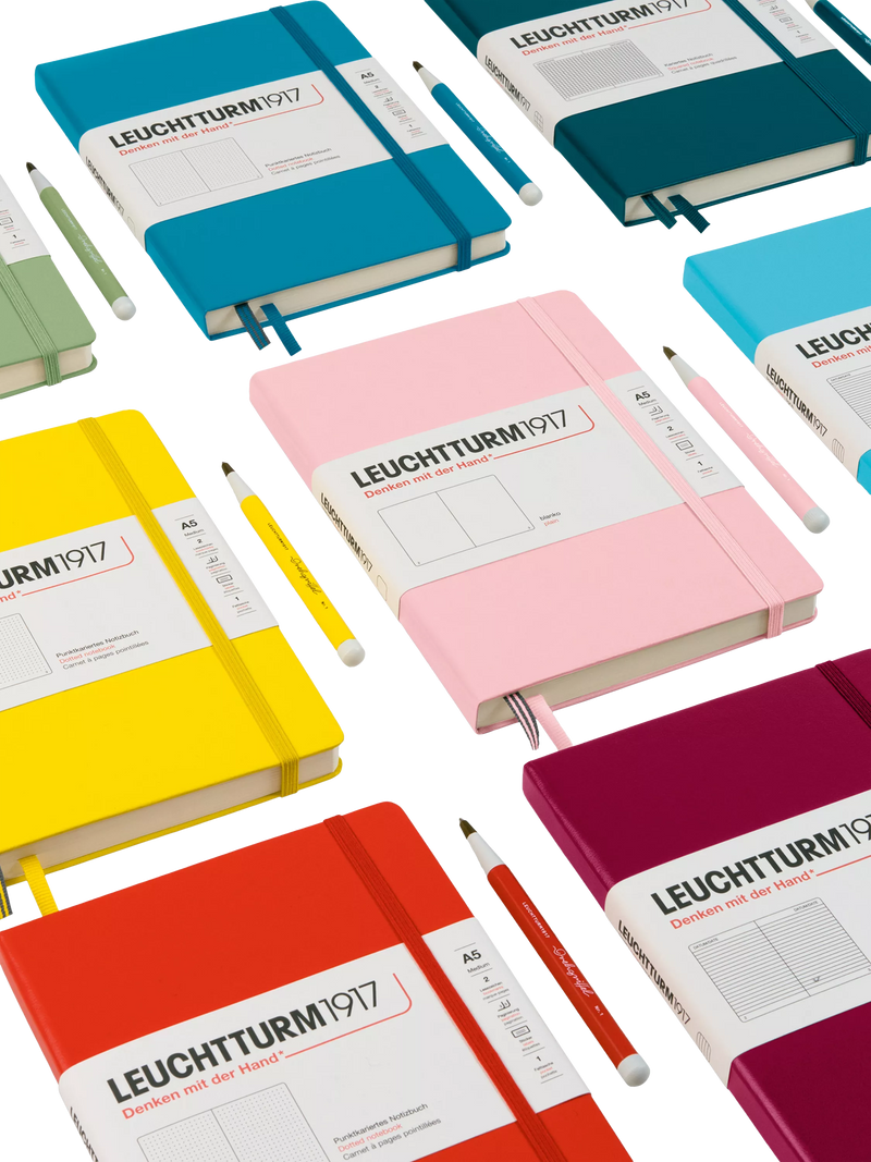 LEUCHTTURM1917 A5 ruled hardcover notebook in blue, imported from the UK