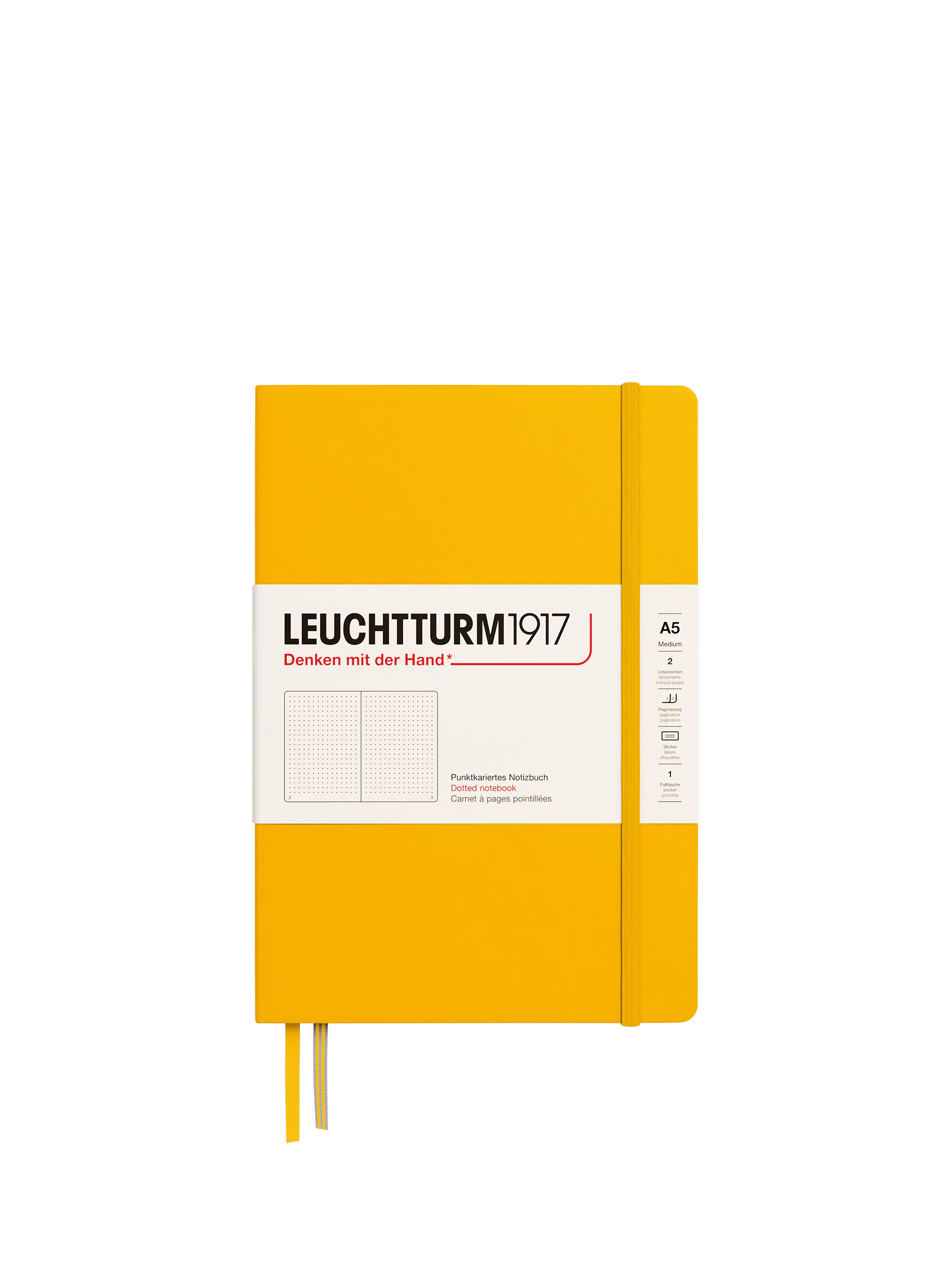 LEUCHTTURM1917 A5 dotted hardcover notebook yellow (British brand)