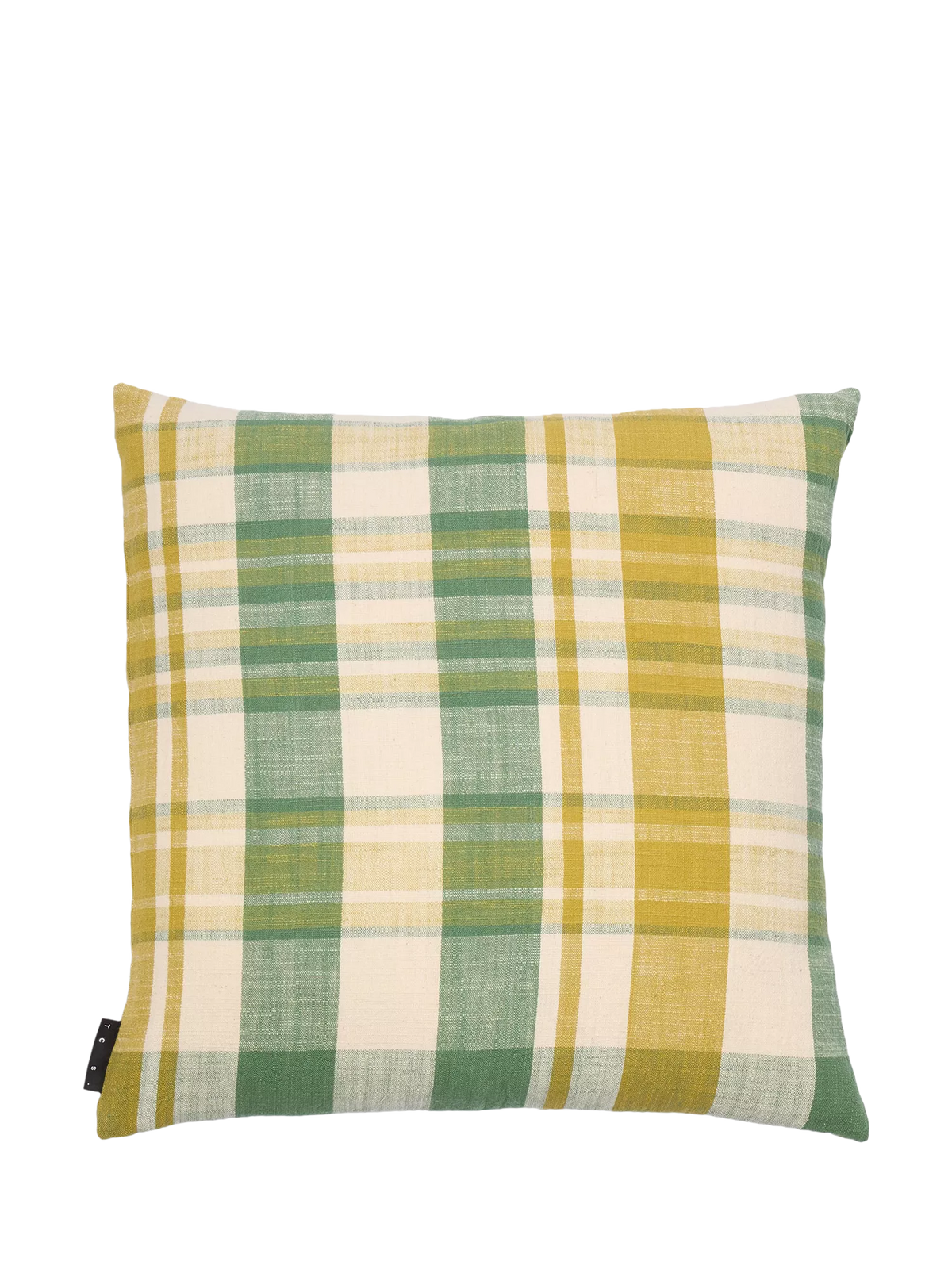 The Conran Shop Marabar Check cushion Green/Chartreuse 50cm, imported from the UK