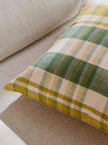 The Conran Shop Marabar Check cushion Green/Chartreuse 50cm, imported from the UK