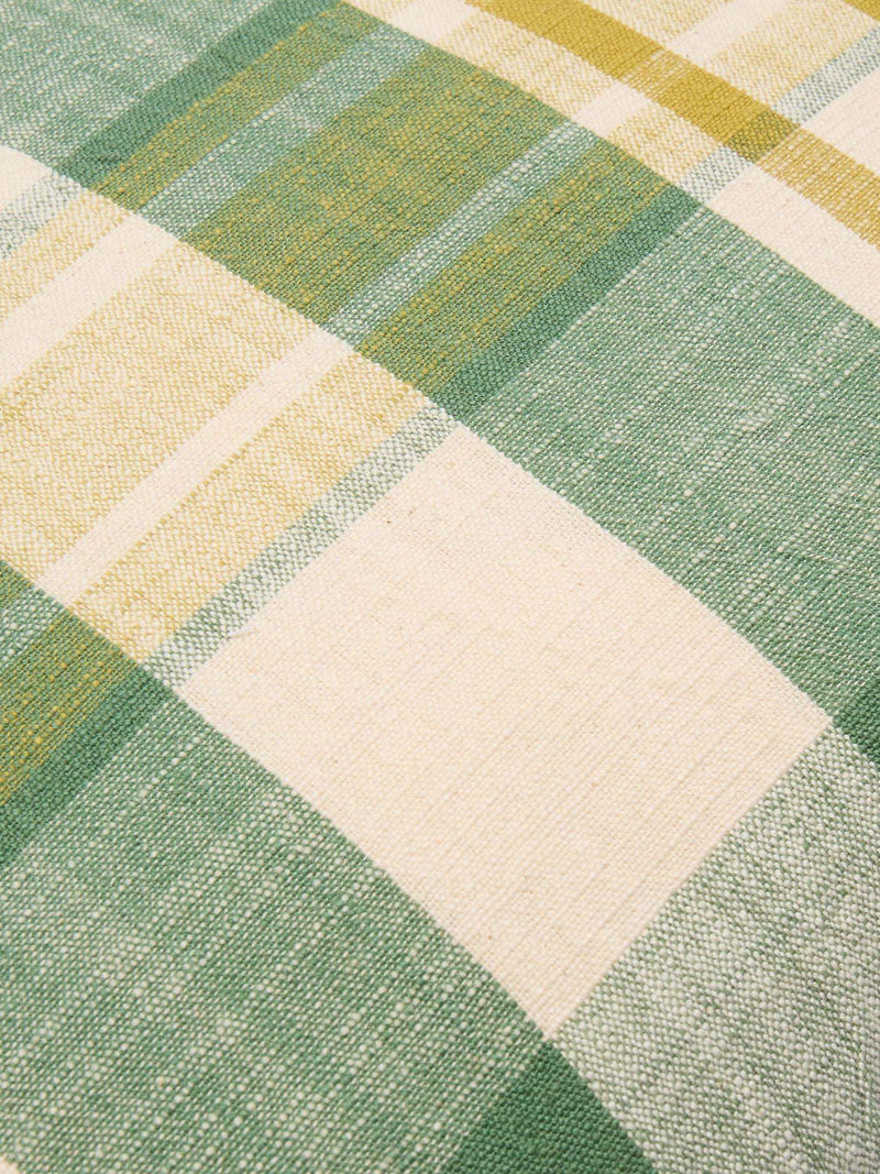 The Conran Shop Marabar Check cushion Green/Chartreuse 50cm, imported from the UK