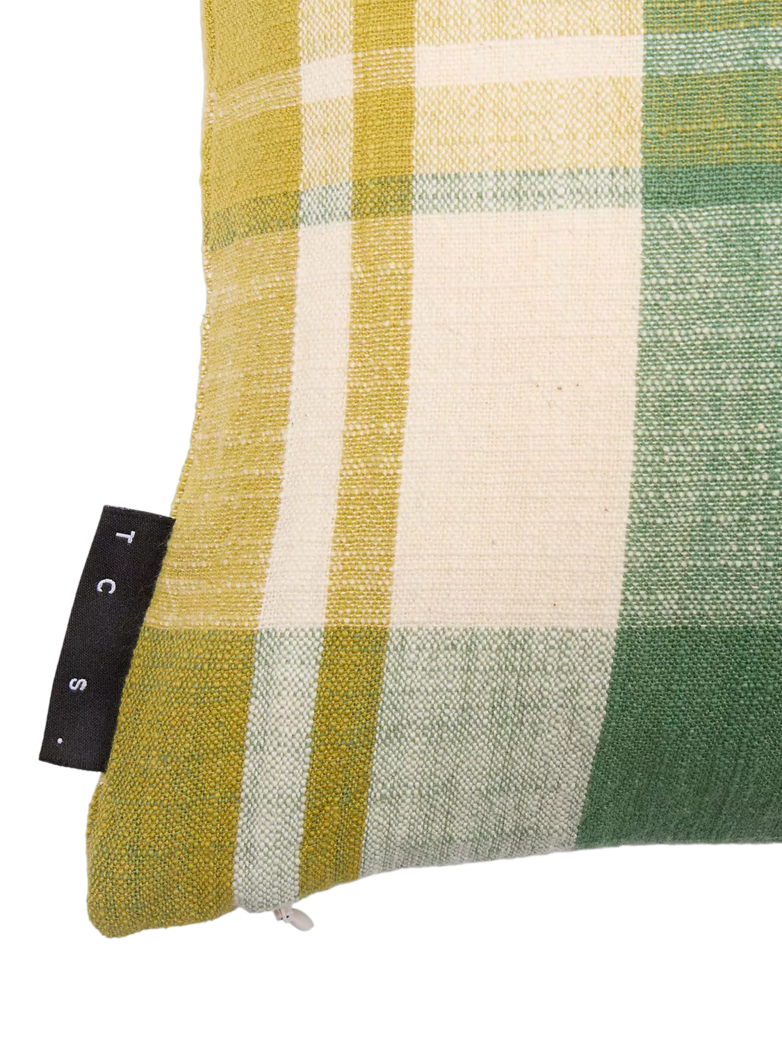 The Conran Shop Marabar Check cushion Green/Chartreuse 50cm, imported from the UK