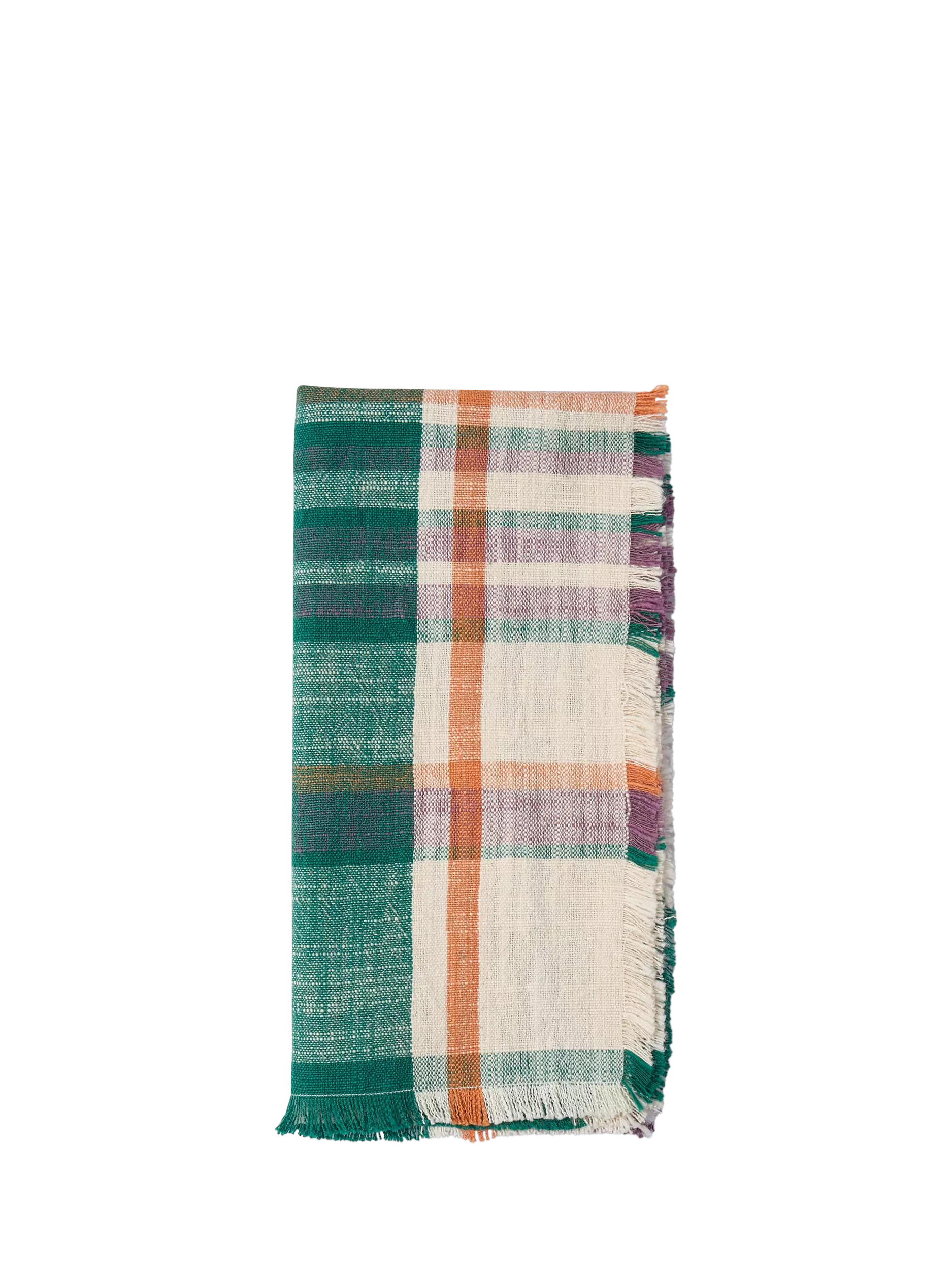 The Conran Shop Marabar check cotton napkins set of 2 green mauve - British product