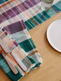 The Conran Shop Marabar check cotton napkins set of 2 green mauve - British product