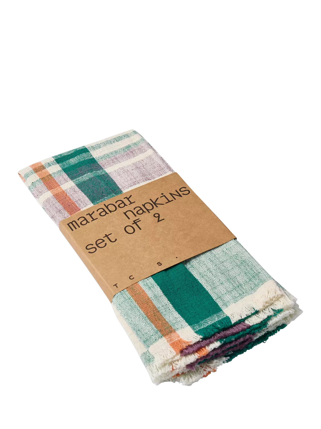 The Conran Shop Marabar check cotton napkins set of 2 green mauve - British product