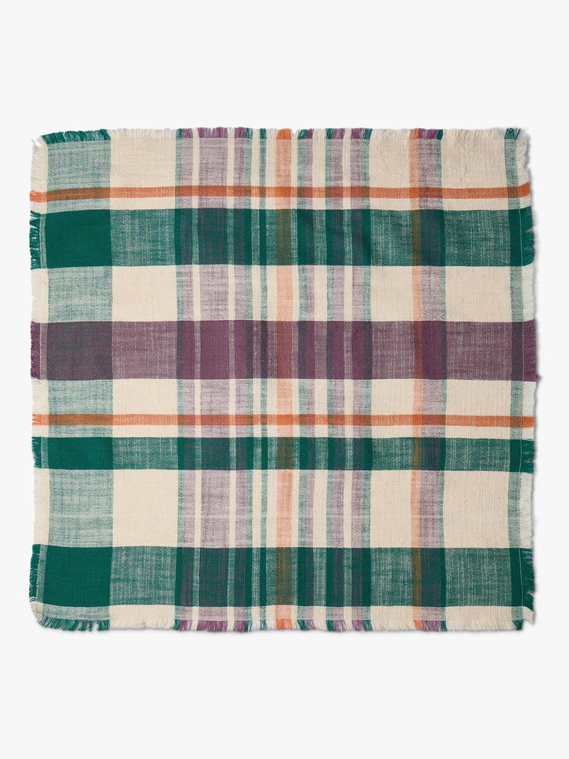 The Conran Shop Marabar check cotton napkins set of 2 green mauve - British product