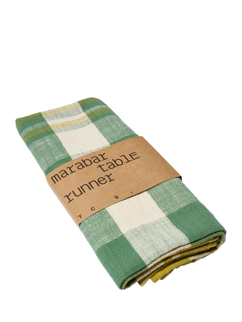 Conran Shop Marabar table runner green chartreuse 260cm, imported from the UK
