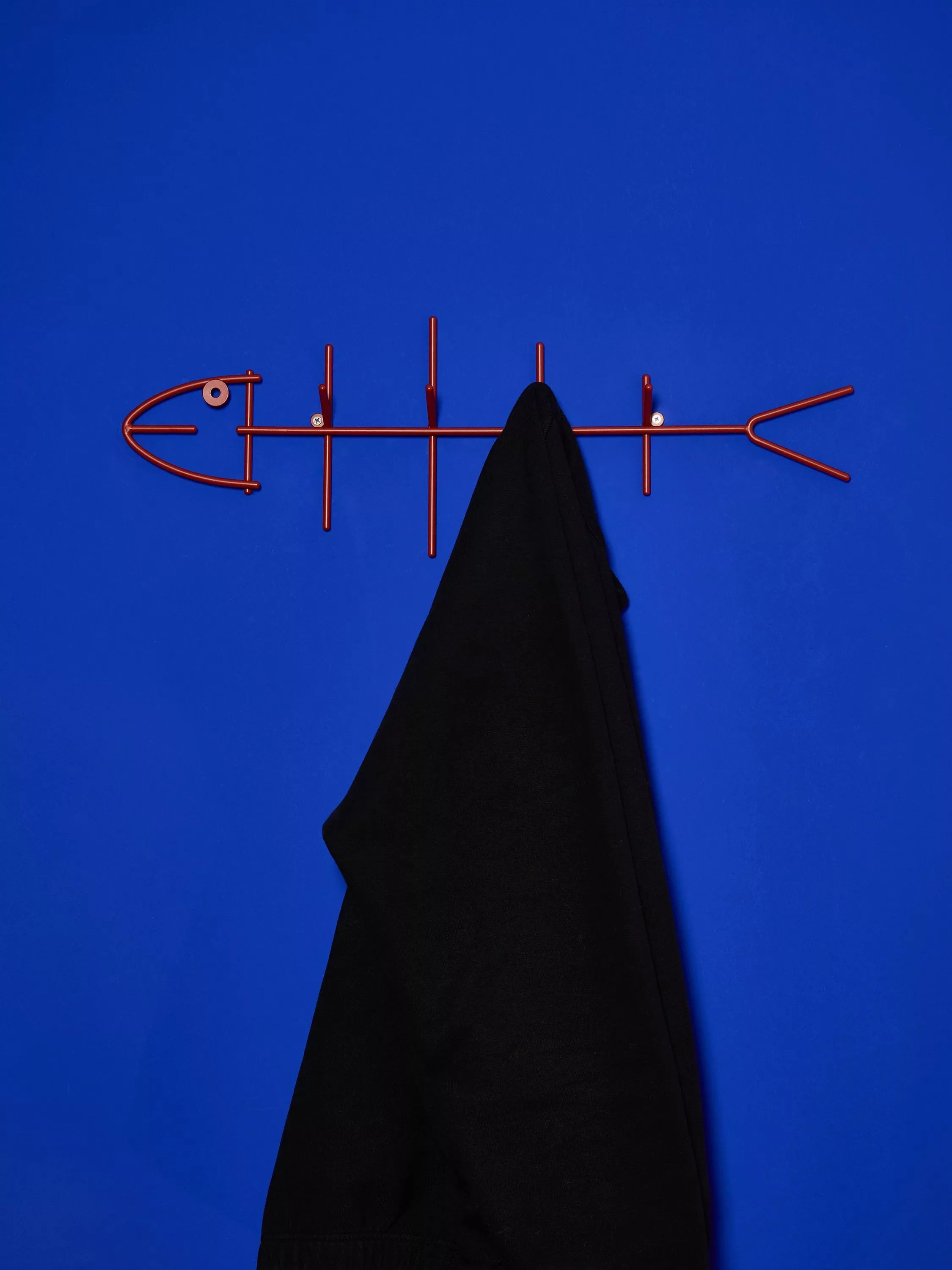 The Conran Shop red fish hook wall-mounted rack 60cm (British brand)