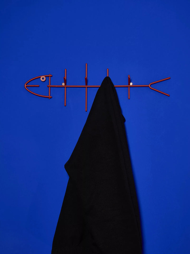 The Conran Shop red fish hook wall-mounted rack 60cm (British brand)