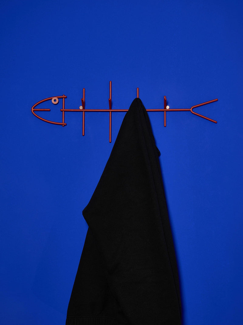 The Conran Shop red fish hook wall-mounted rack 60cm (British brand)