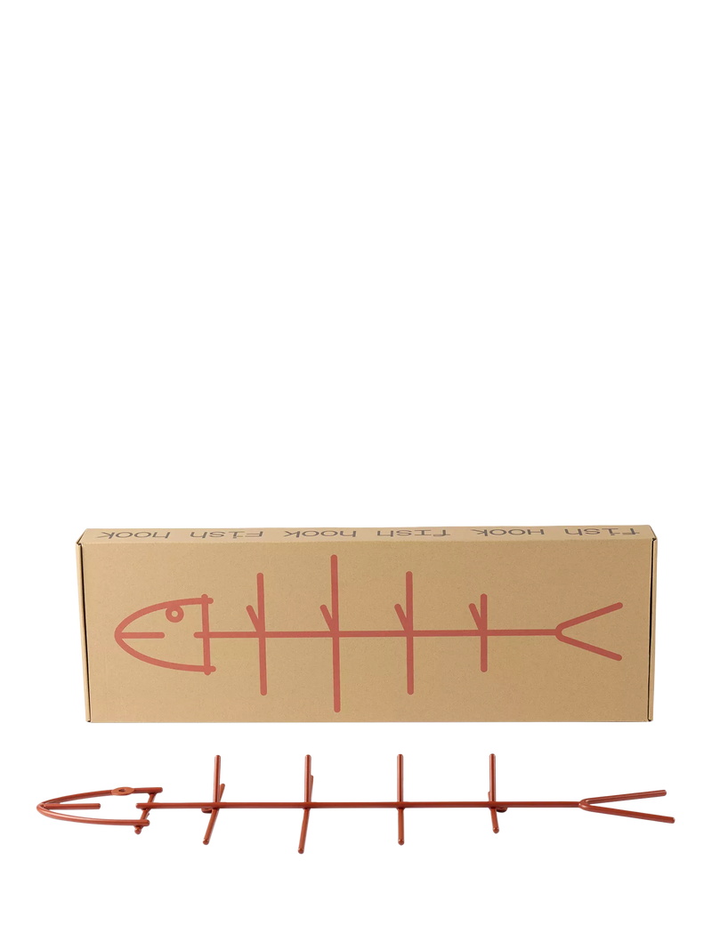 The Conran Shop red fish hook wall-mounted rack 60cm (British brand)