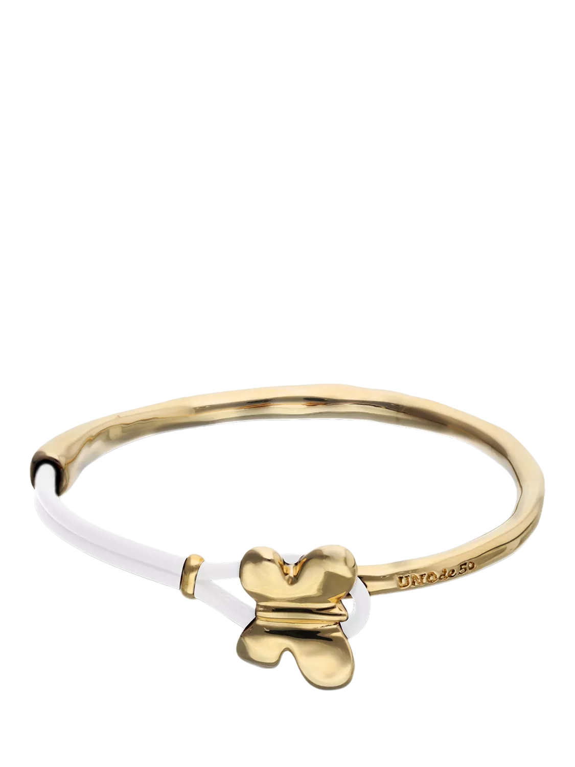 UNOde50 leather butterfly bracelet gold and white (British brand)