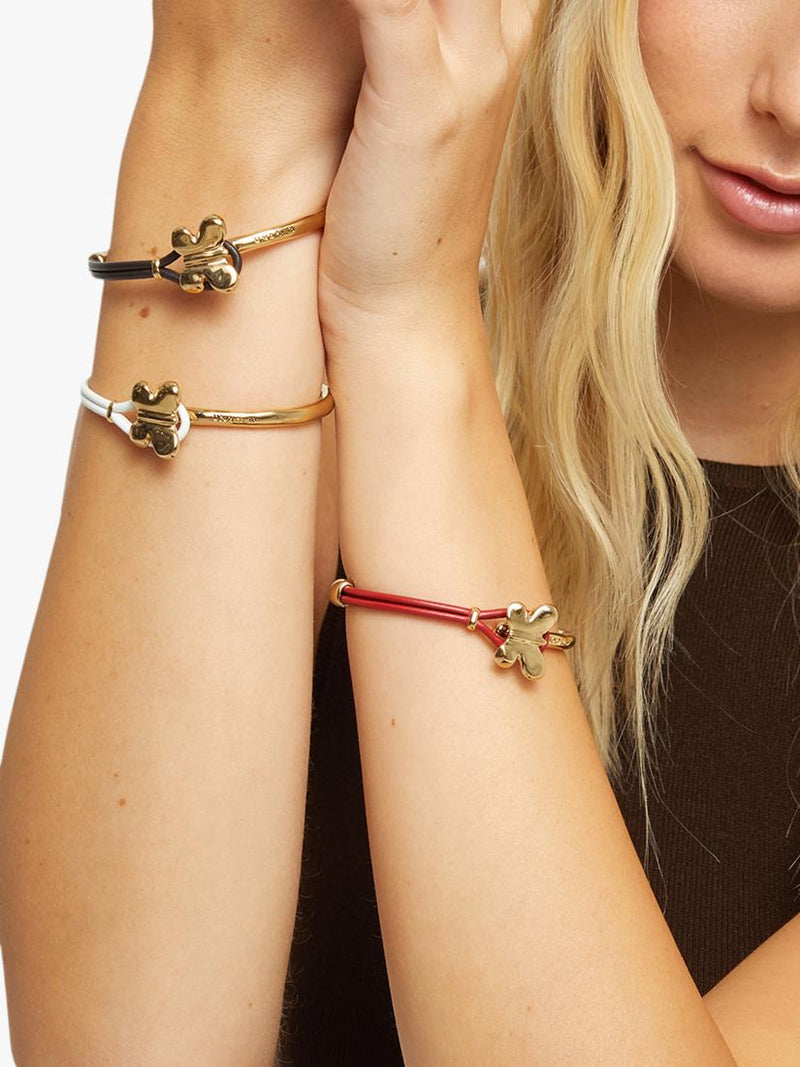 UNOde50 leather butterfly bracelet gold and white (British brand)