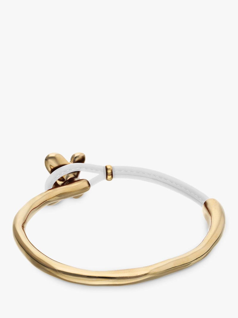 UNOde50 leather butterfly bracelet gold and white (British brand)