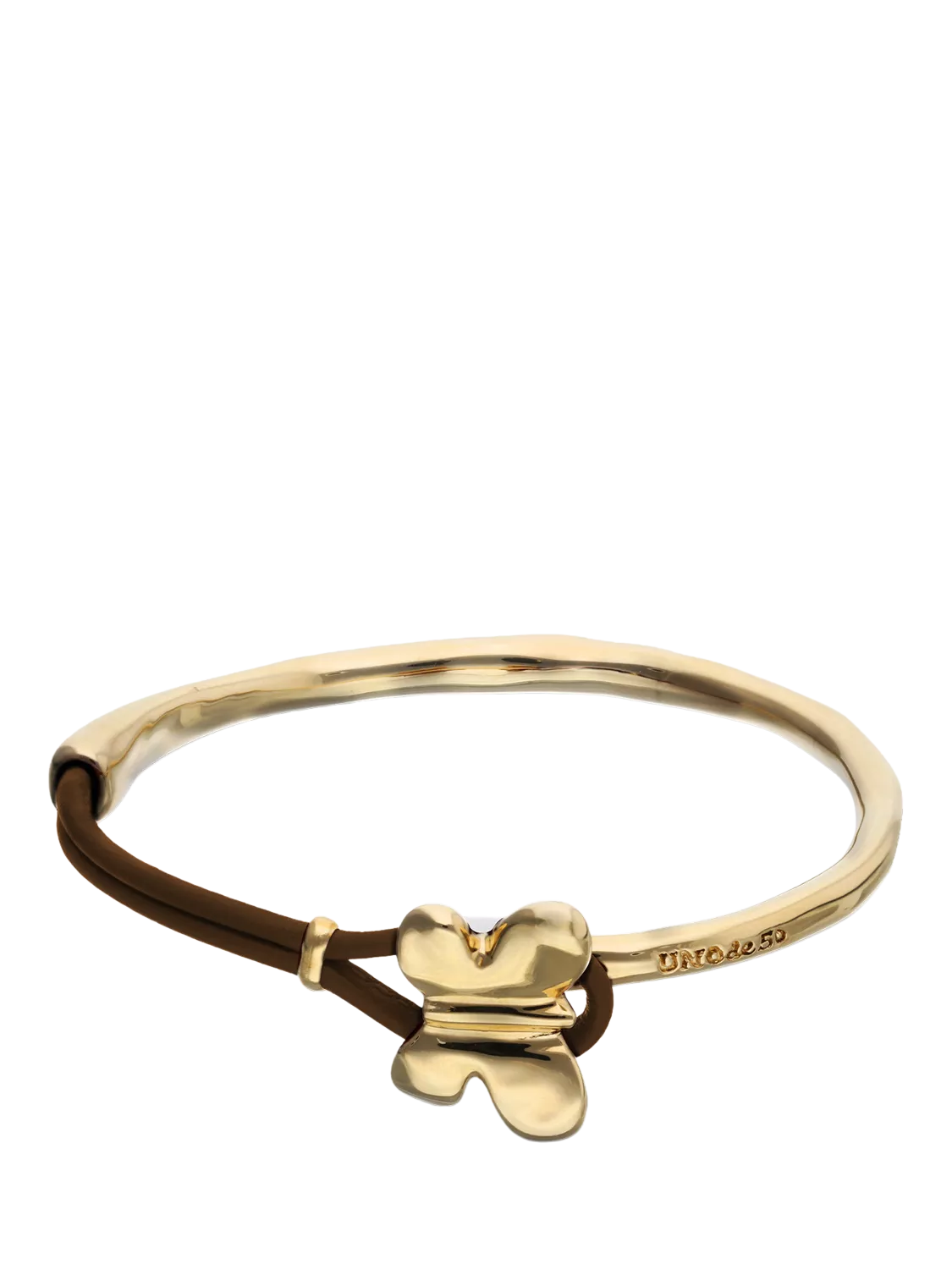 UNOde50 leather butterfly bracelet gold plated imported from the UK