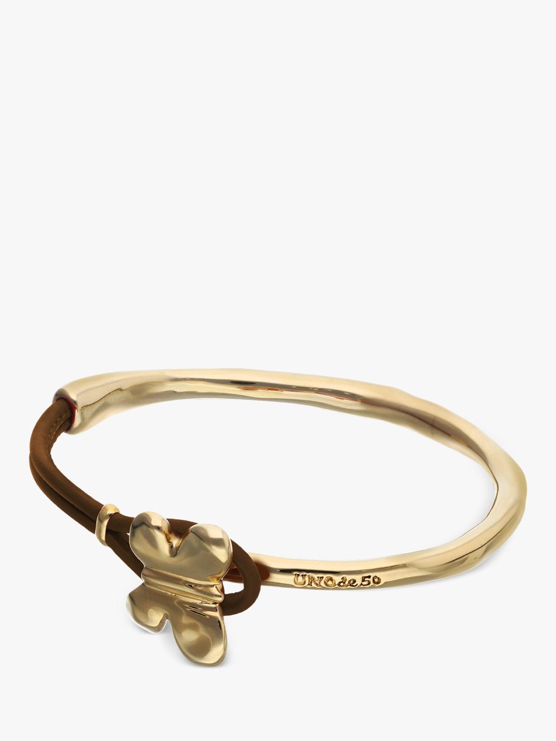 UNOde50 leather butterfly bracelet gold plated imported from the UK