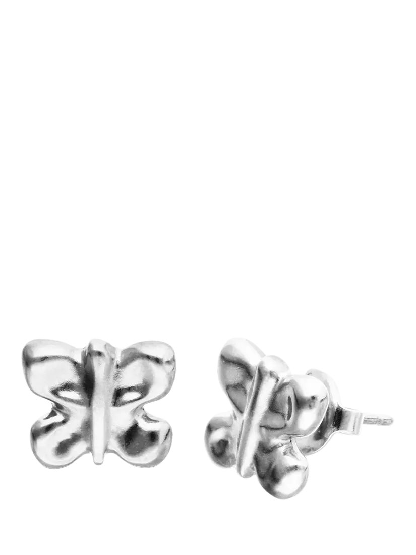 UNOde50 butterfly stud earrings silver plated, UK version