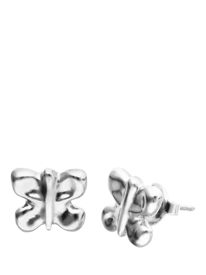 UNOde50 butterfly stud earrings silver plated, UK version