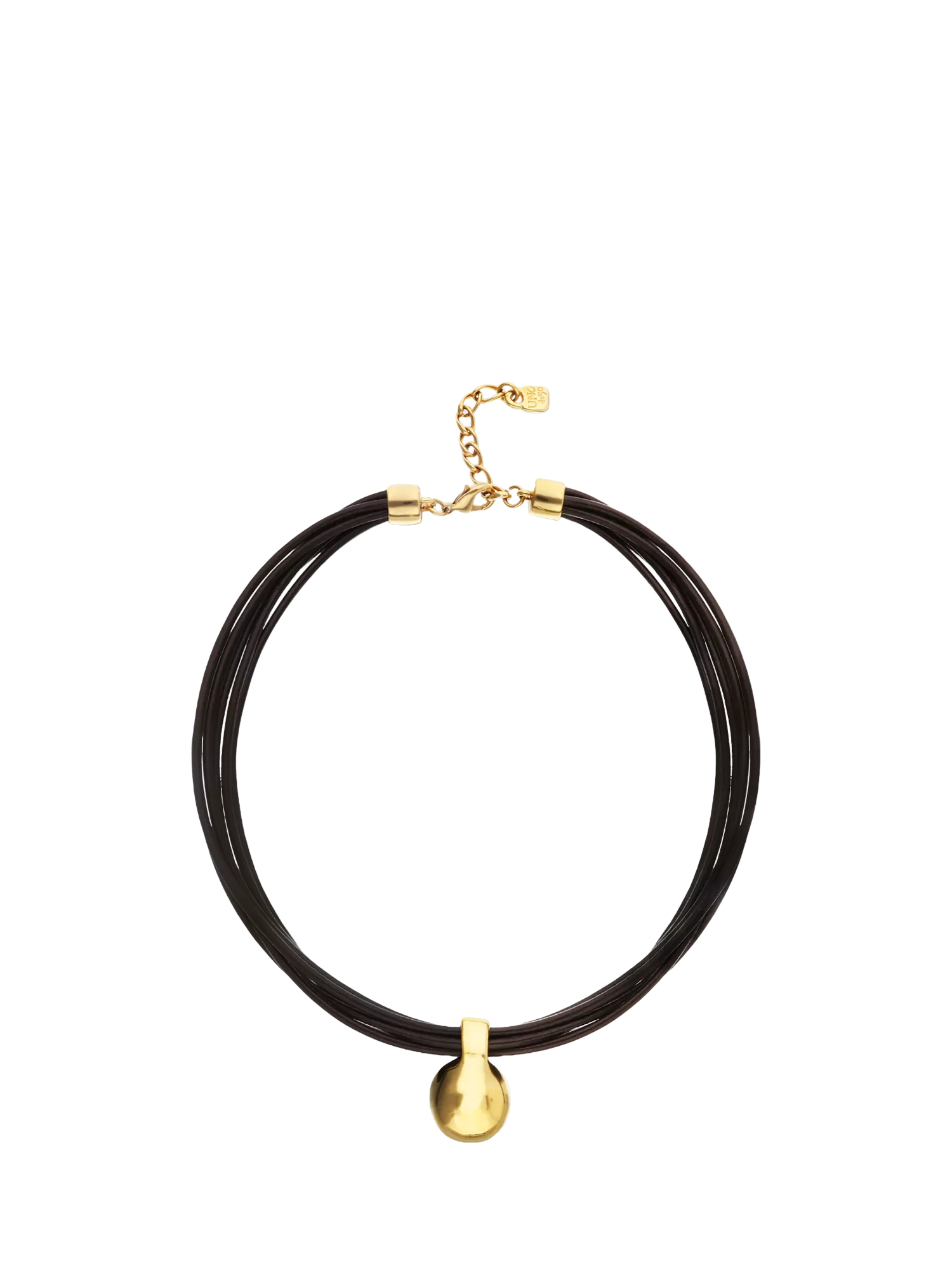 UNOde50 Multistrand Short Leather Sphere Necklace