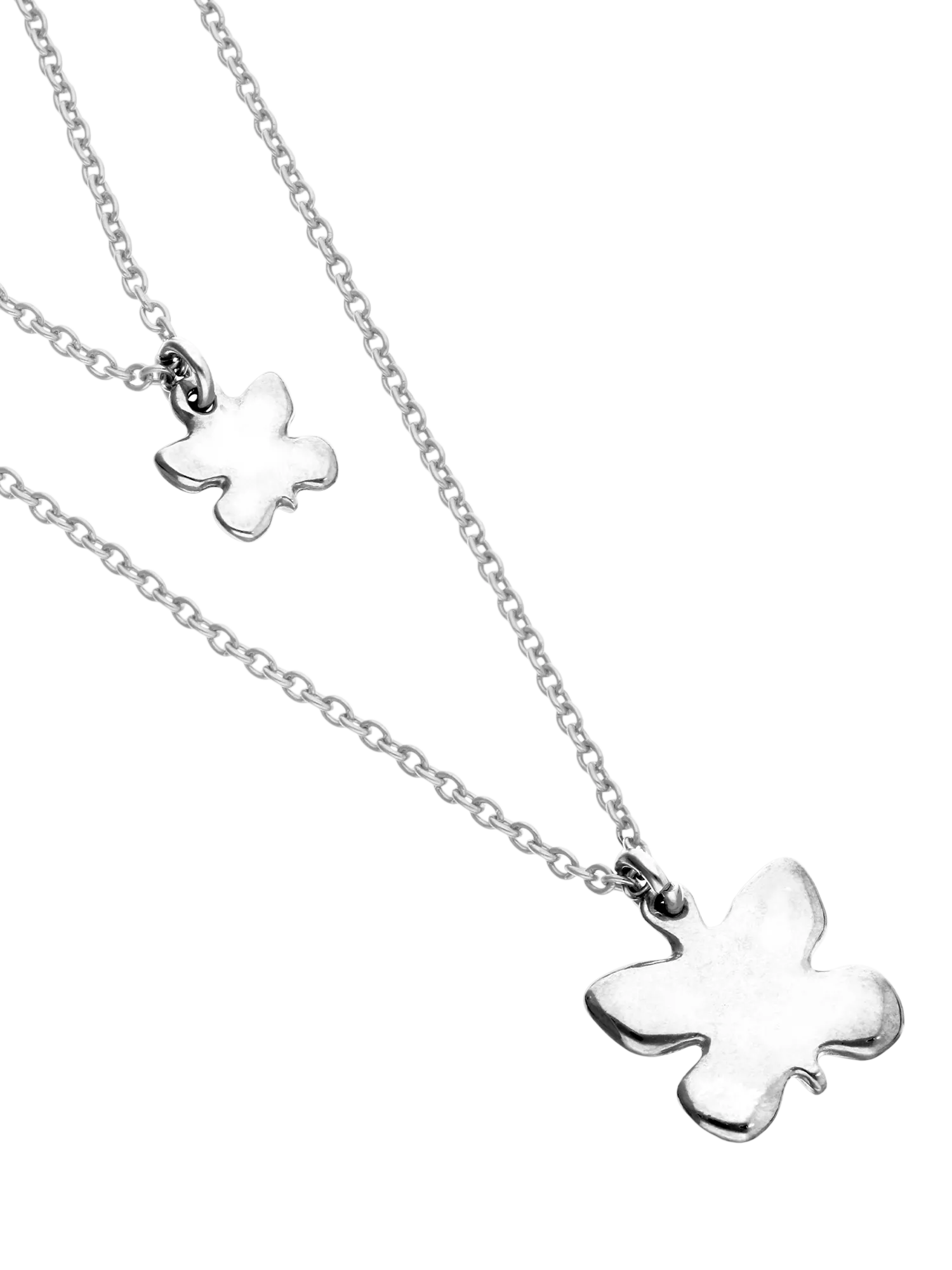 UNOde50 double butterfly necklace silver plated, imported from the UK