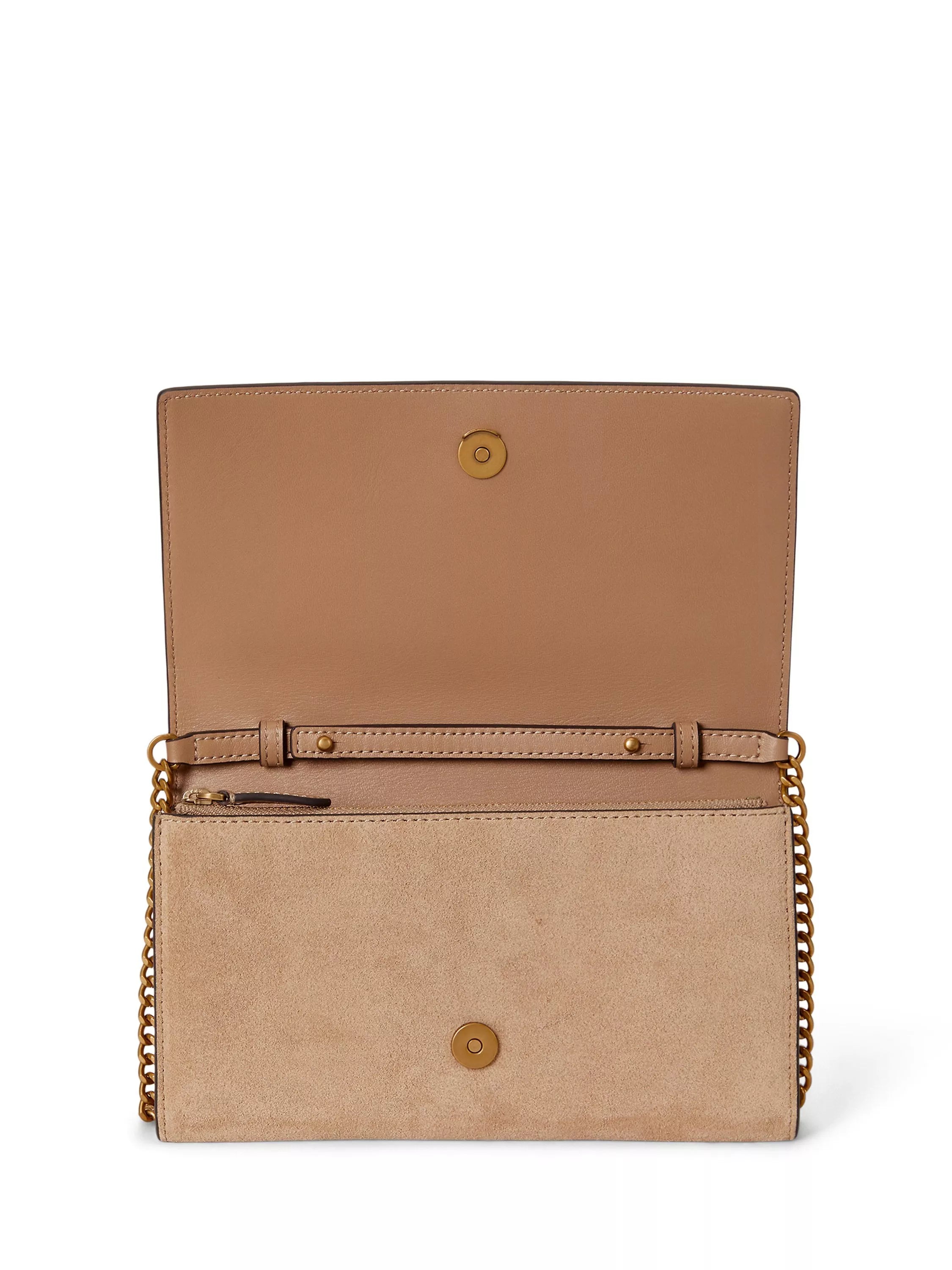 Ralph Lauren Adair II suede clutch bag light beige, UK version