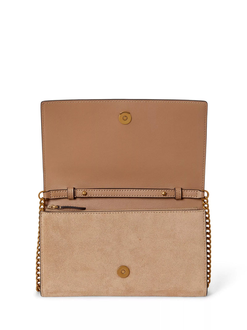 Ralph Lauren Adair II suede clutch bag light beige, UK version