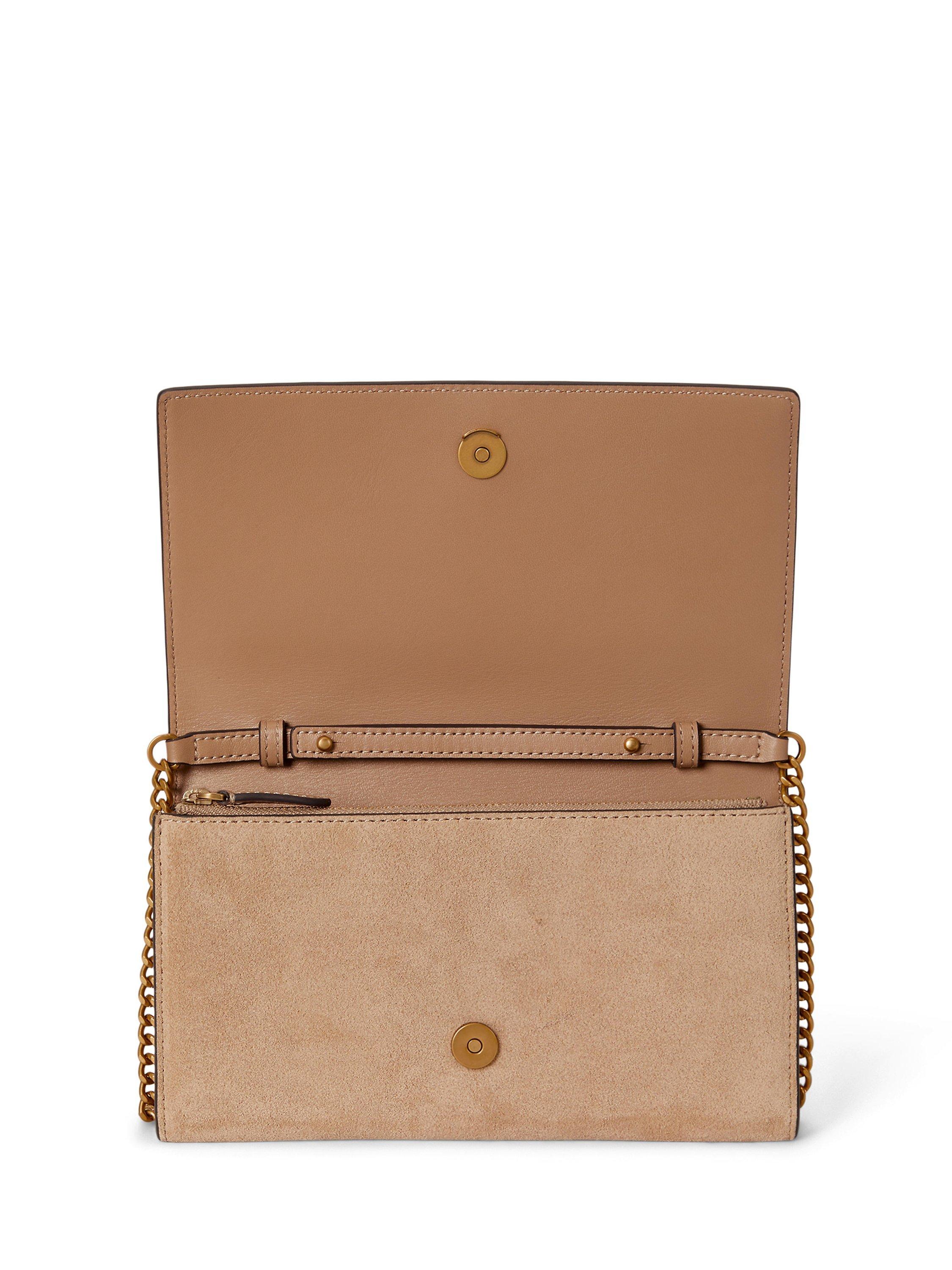 Ralph Lauren Adair II suede clutch bag light beige, UK version