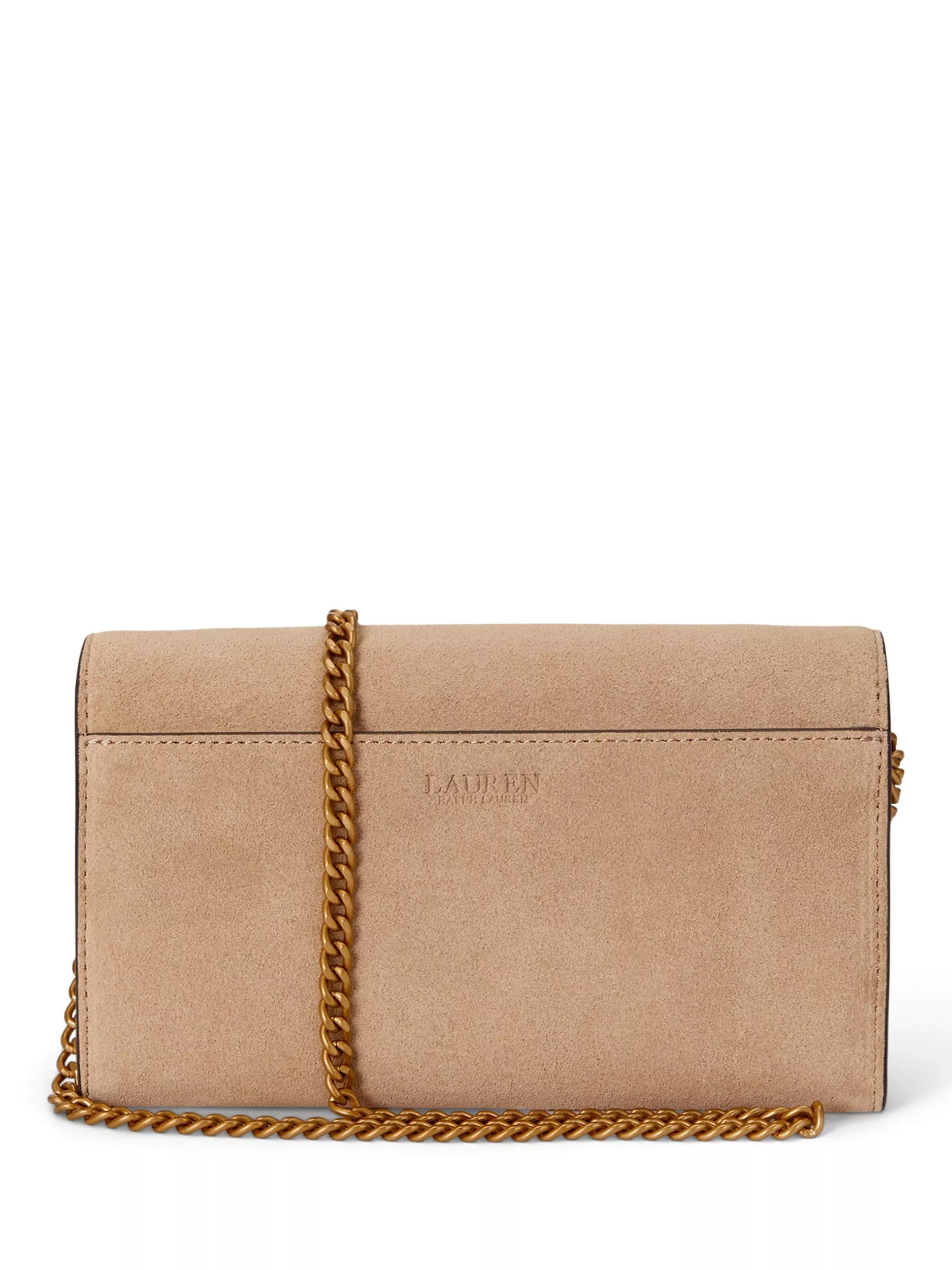 Ralph Lauren Adair II suede clutch bag light beige, UK version