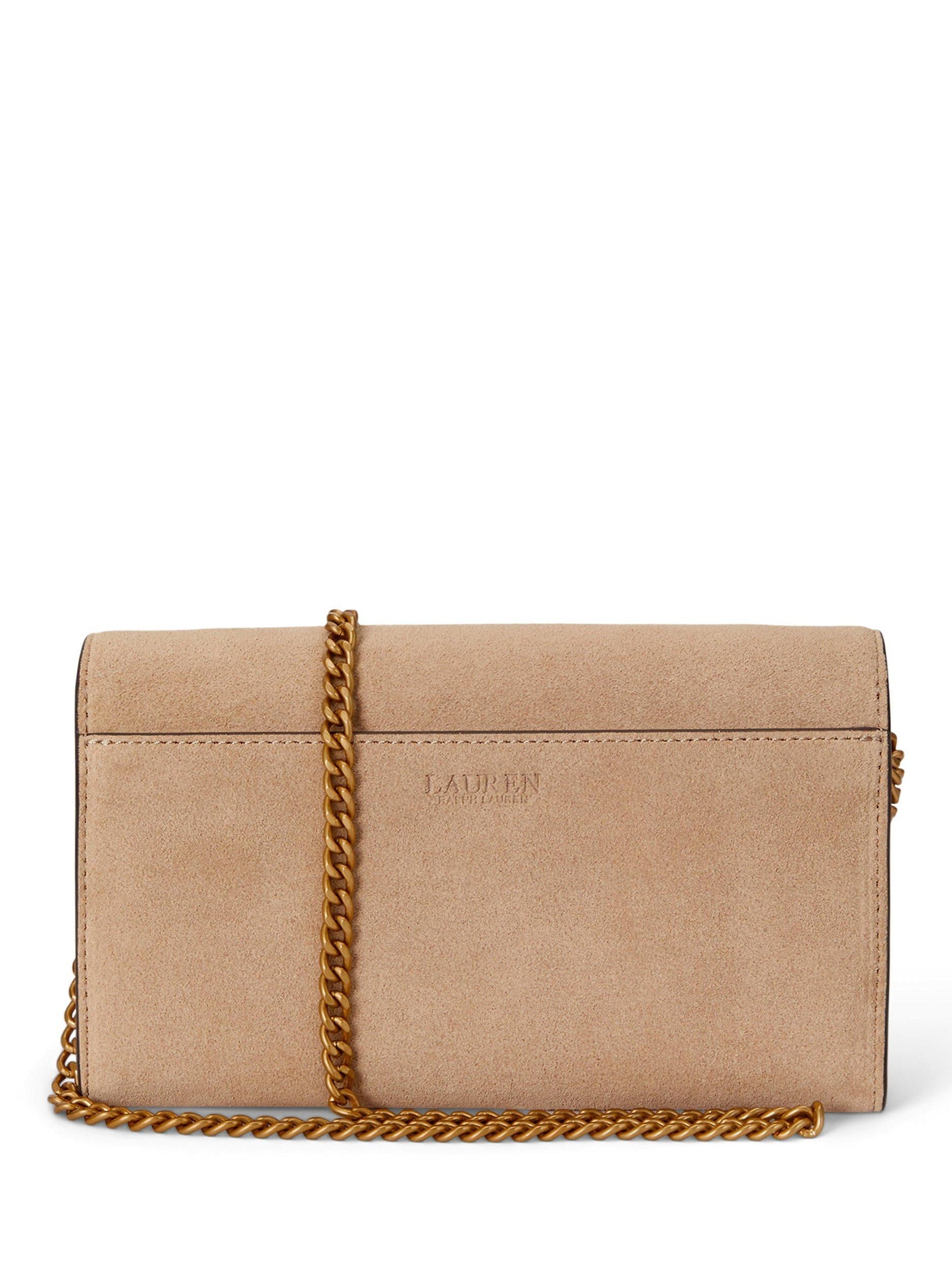 Ralph Lauren Adair II suede clutch bag light beige, UK version