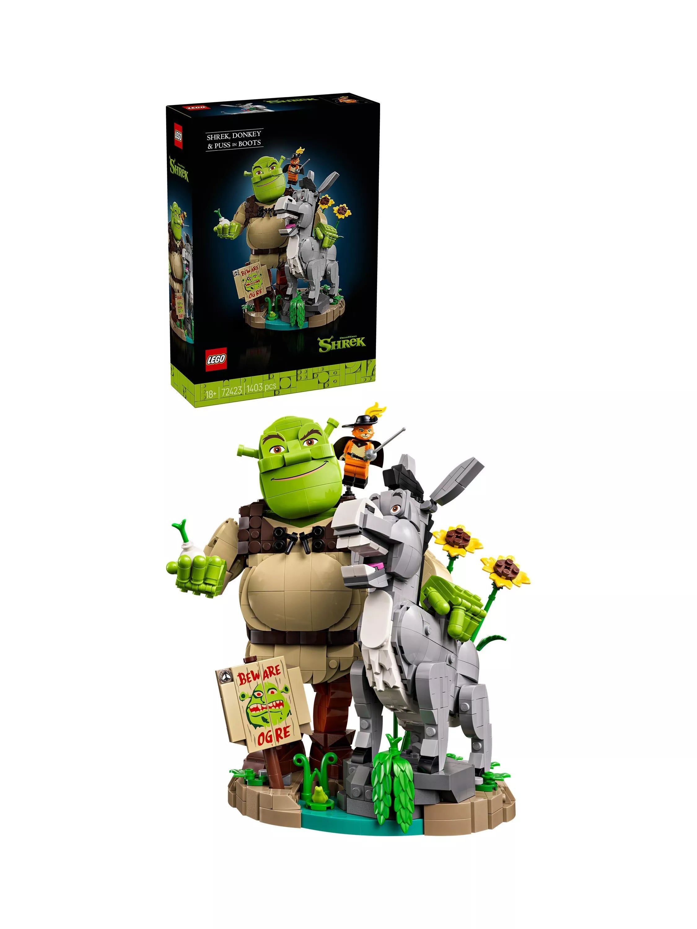 LEGO Shrek Donkey and Puss in Boots construction set - British product