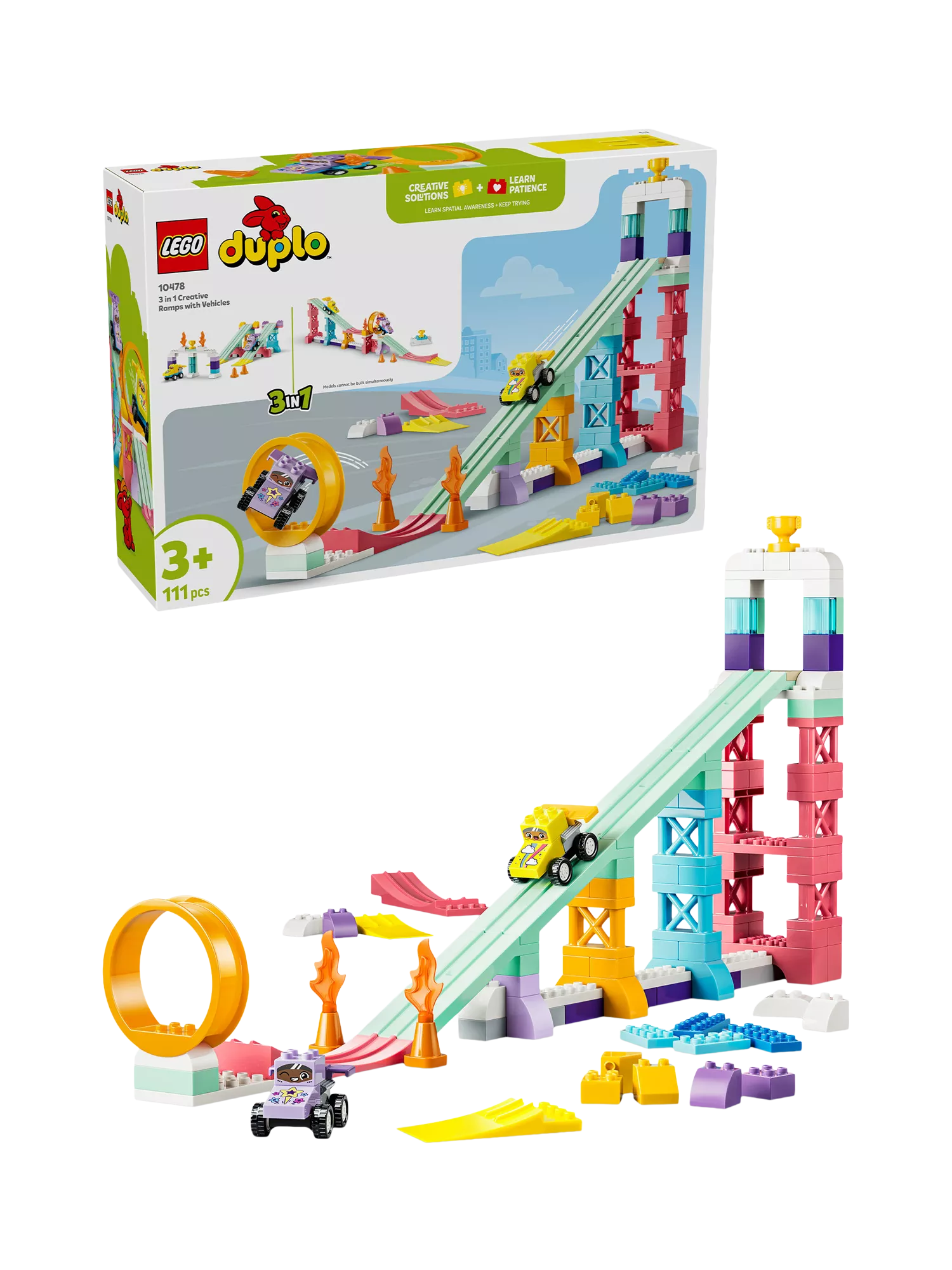 LEGO DUPLO 3-in-1 Creative Ramps building toy 111 pieces, UK version