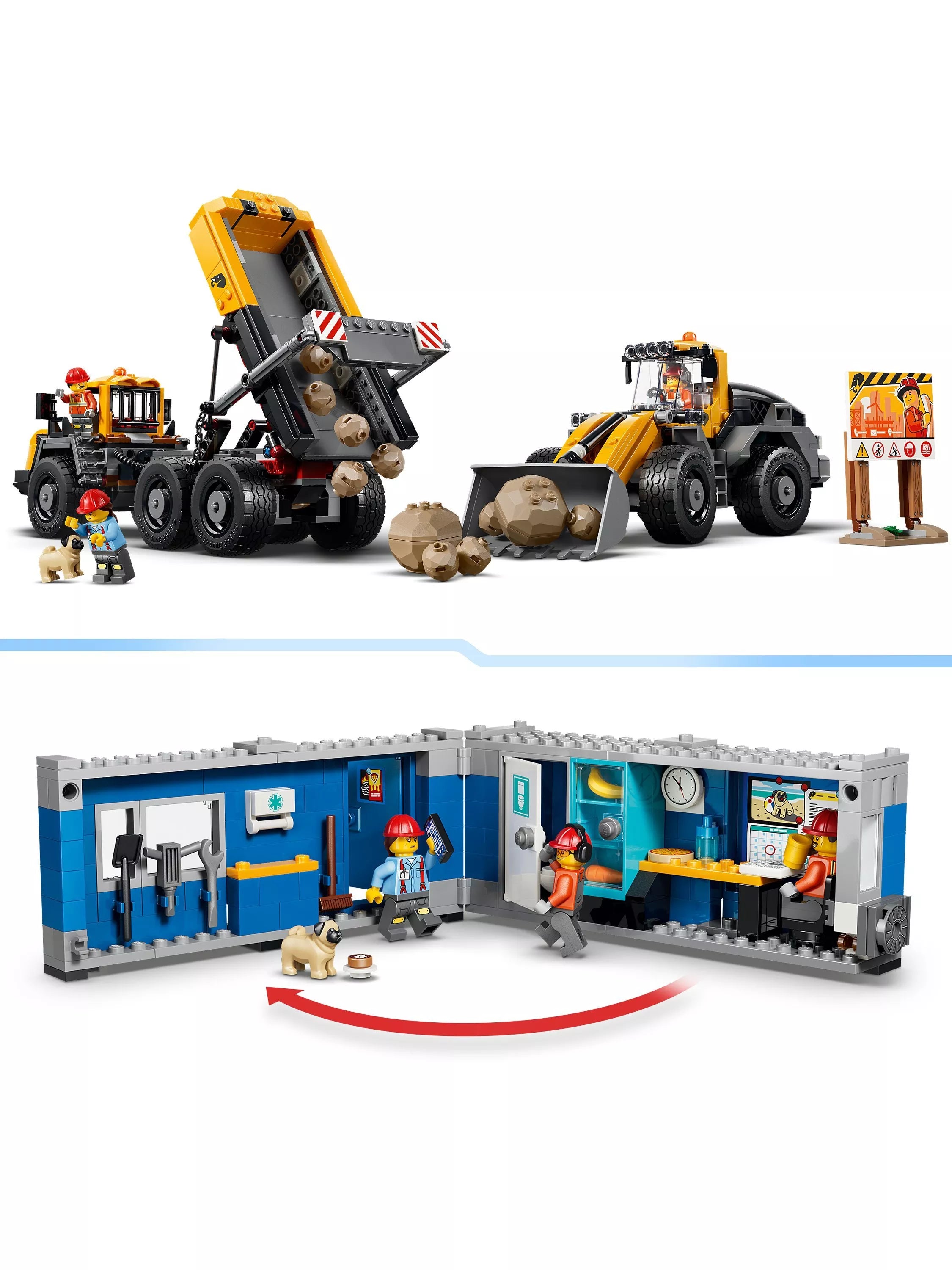 LEGO City dump truck and front loader building set 1132 pieces - British product
