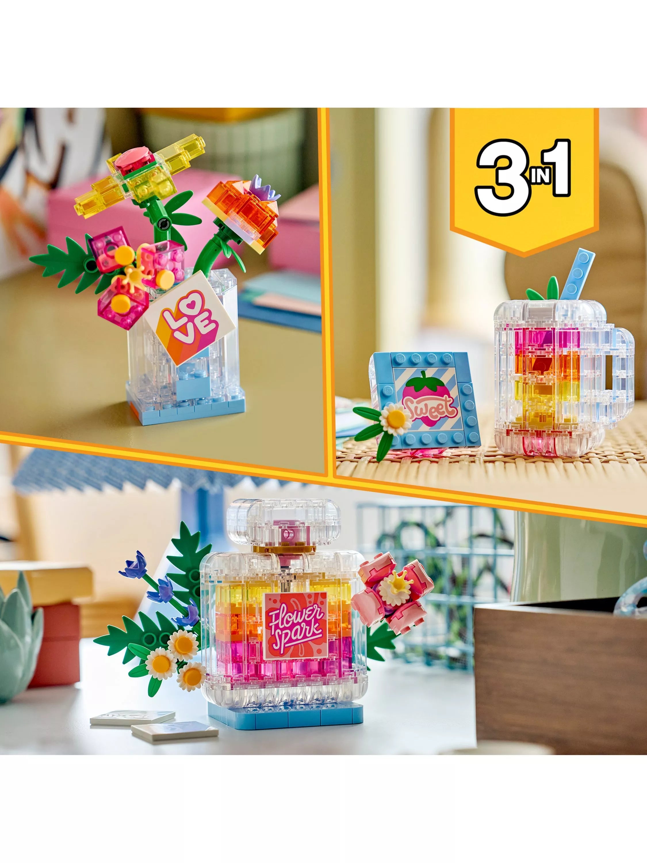 LEGO Creator Floral Decor Perfume Bottle building set 286-piece (British brand)
