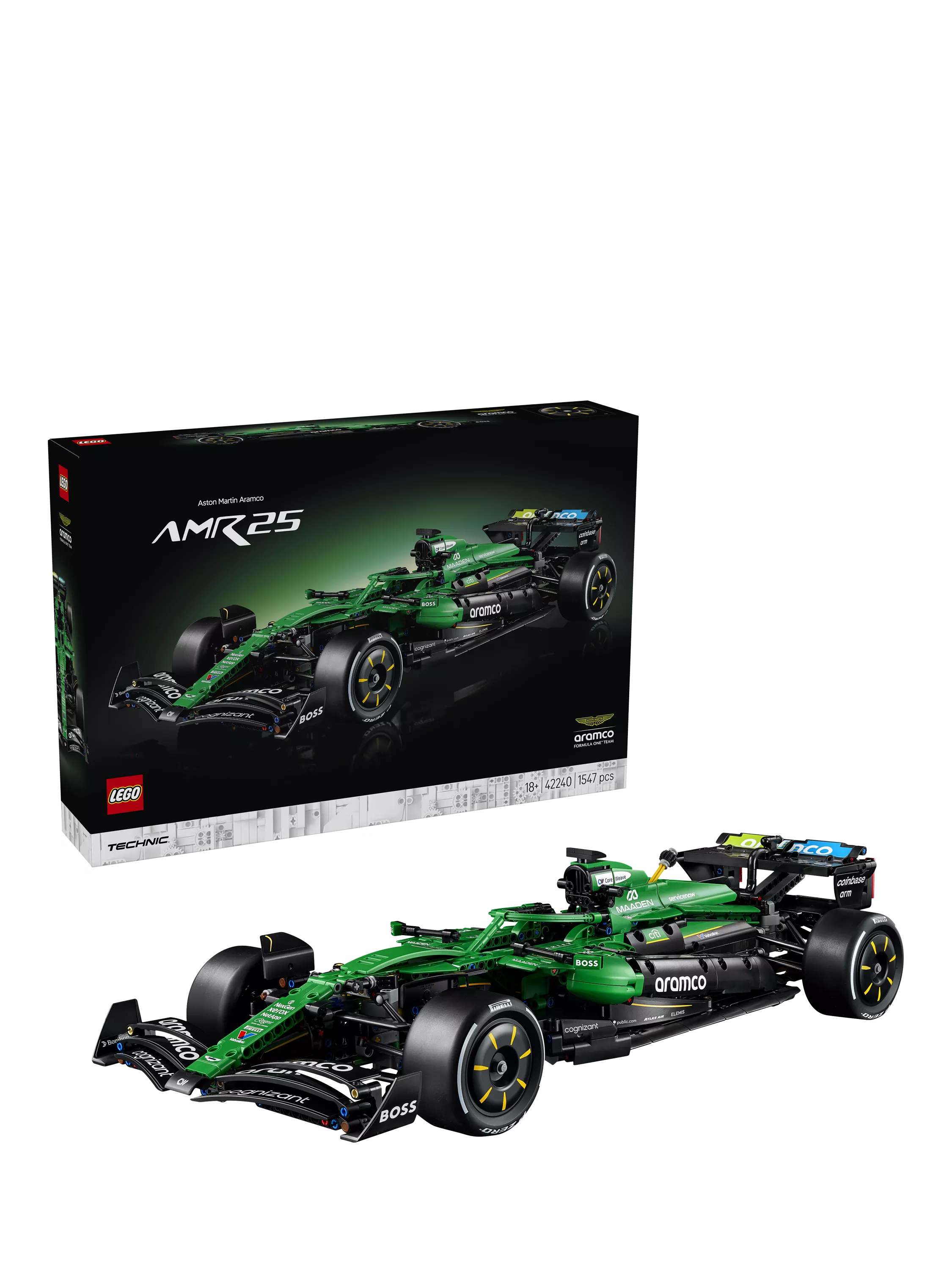 LEGO Technic Aston Martin AMR25 F1 car building set 1547 pieces (British brand)