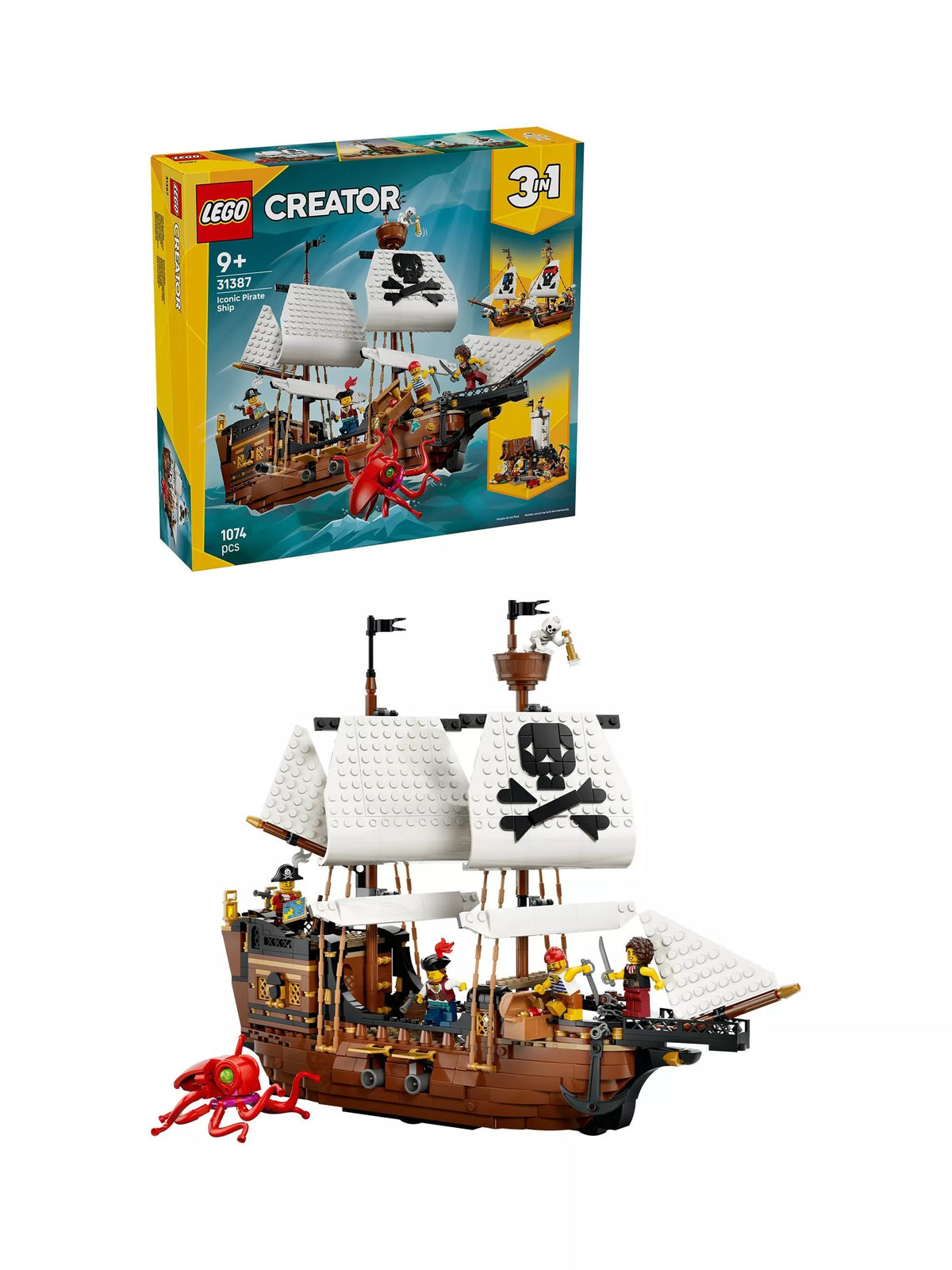 LEGO Creator 3-in-1 Pirate Ship building toy, imported from the UK