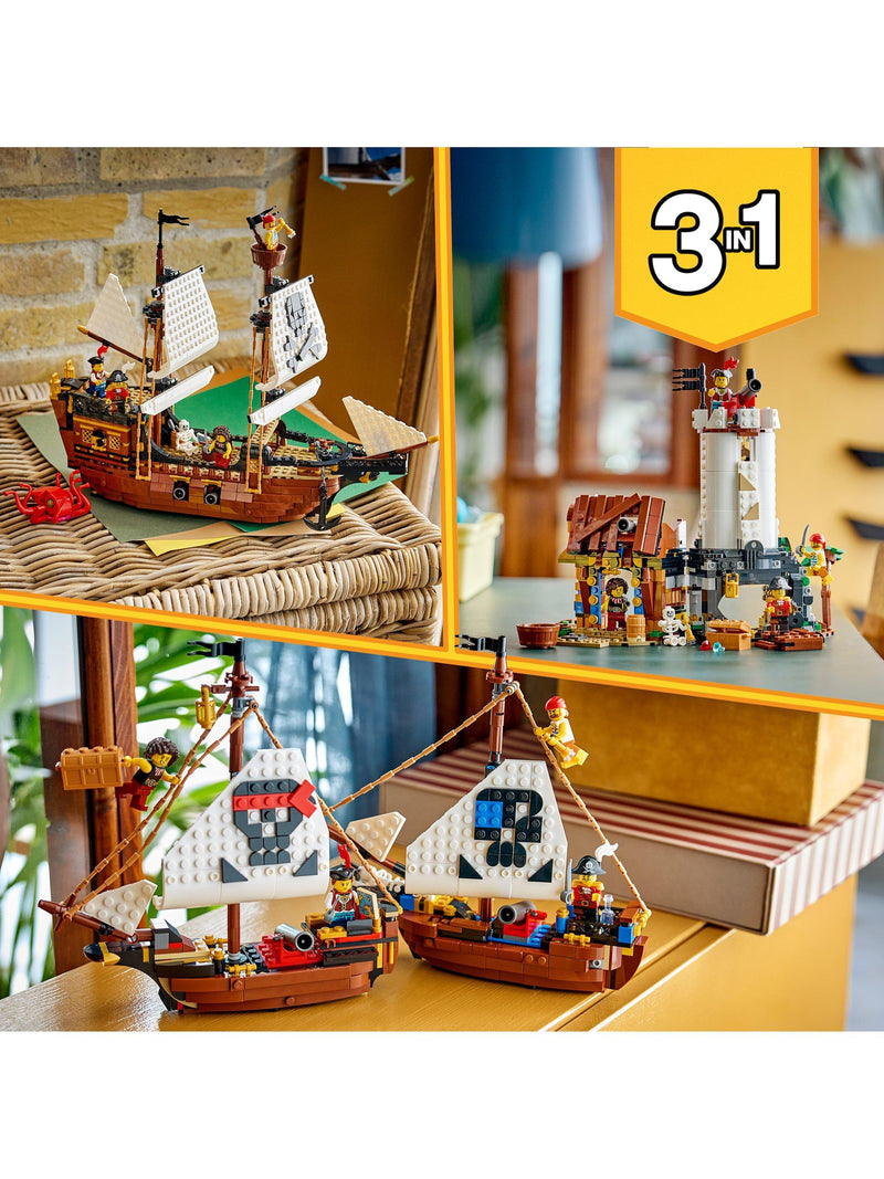 LEGO Creator 3-in-1 Pirate Ship building toy, imported from the UK