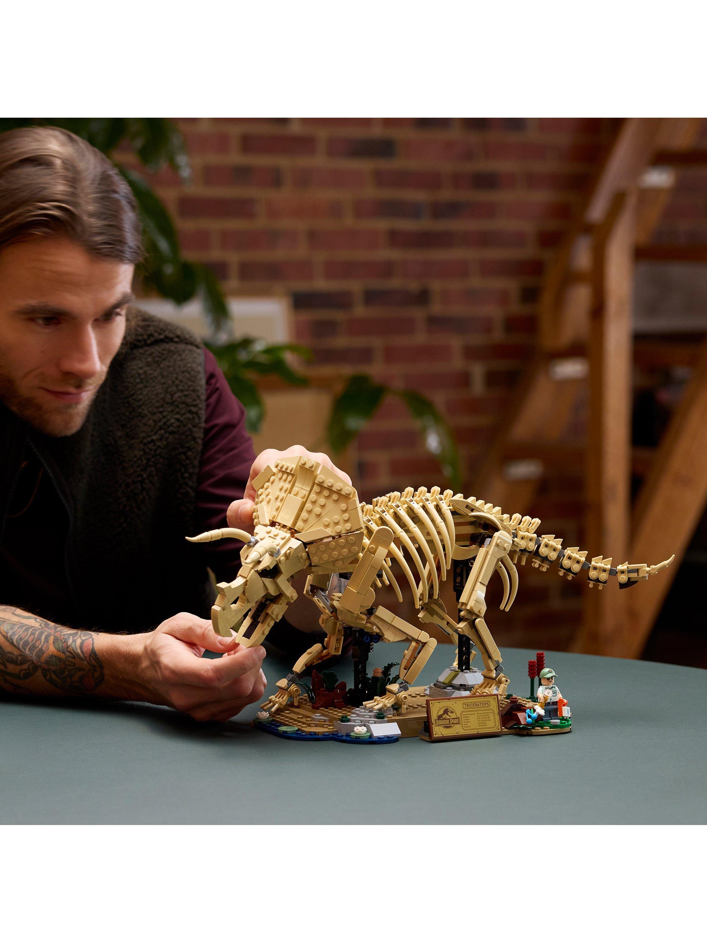 LEGO Jurassic World Triceratops fossil building toy, imported from the UK