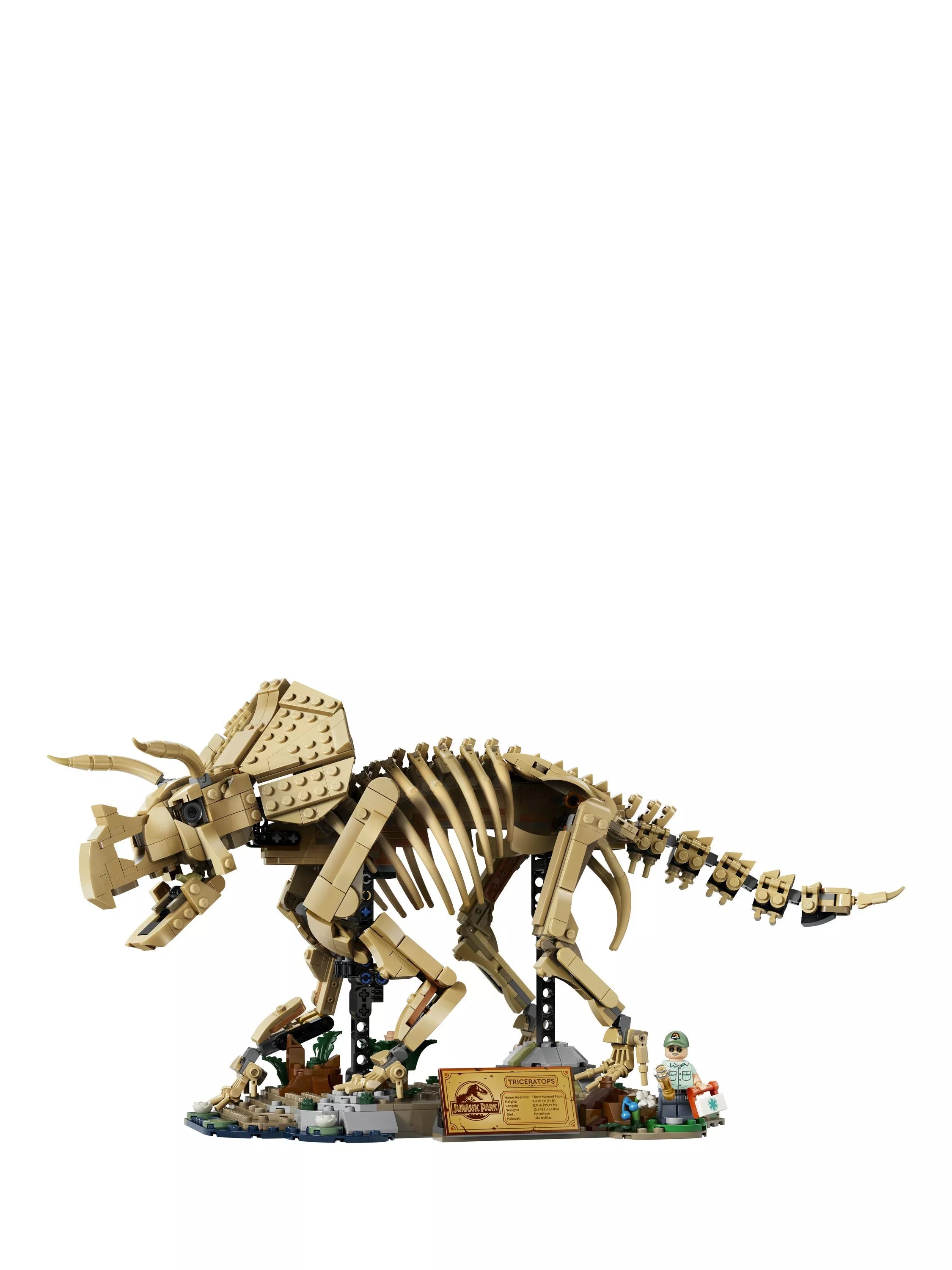 LEGO Jurassic World Triceratops fossil building toy, imported from the UK