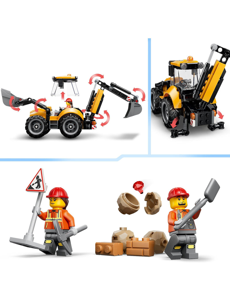 LEGO City Yellow Backhoe Loader building set, UK version