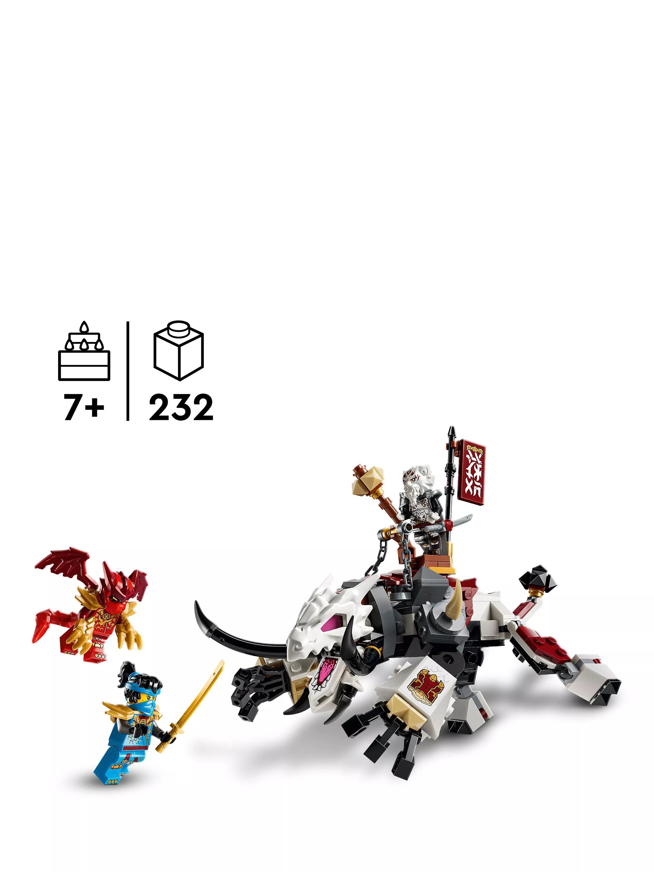 LEGO Ninjago Zilvar and Grimtak the Dragon Beast building set 232 pieces - British product
